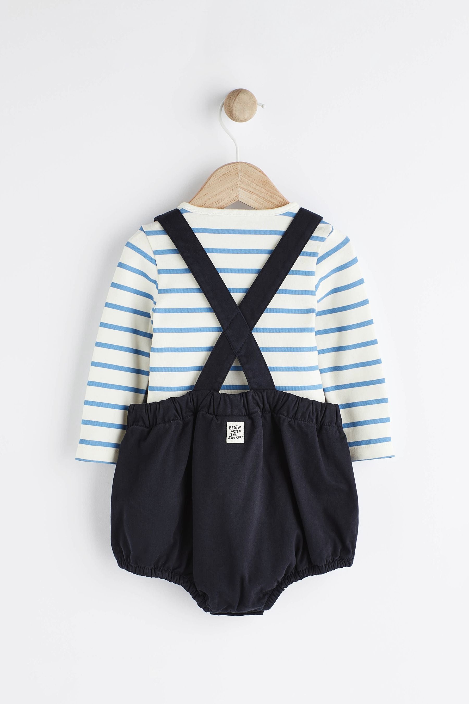 Navy Blue Dungarees And Bodysuit Baby Set (0mths-2yrs)