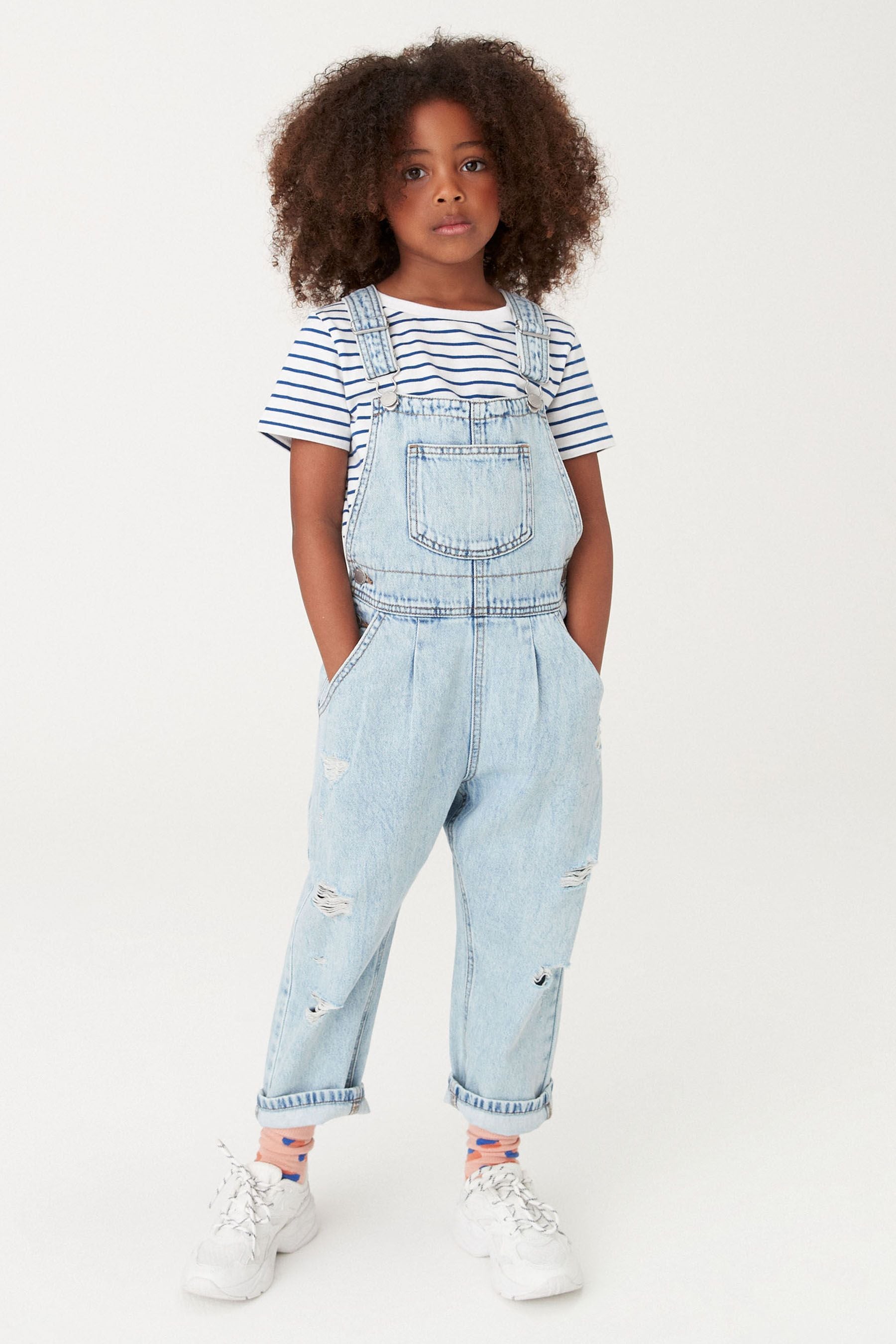 Light Blue Denim Mom Dungarees (3-16yrs)