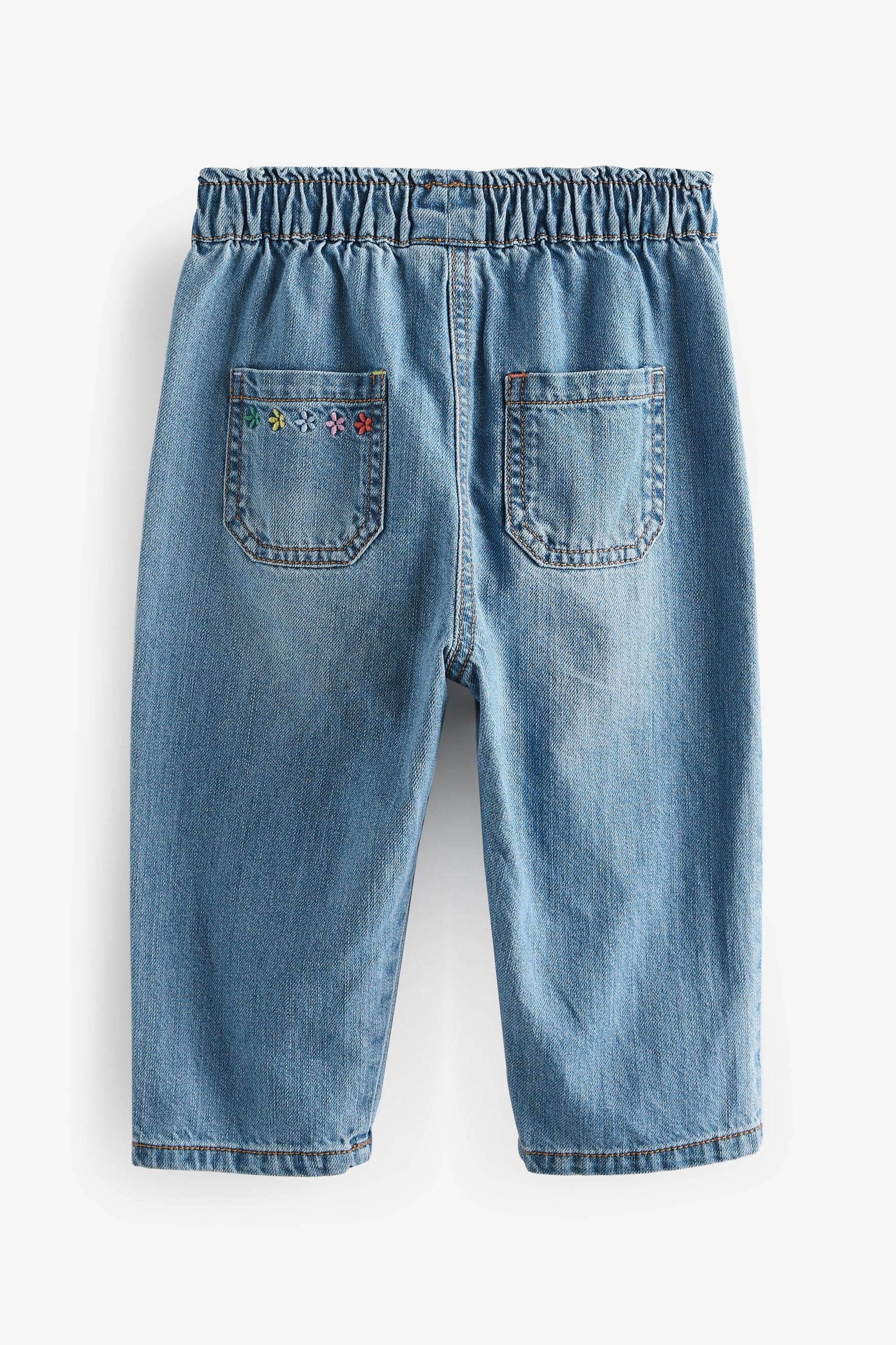 Blue 3D Flower Slouchy Jeans (3mths-7yrs)