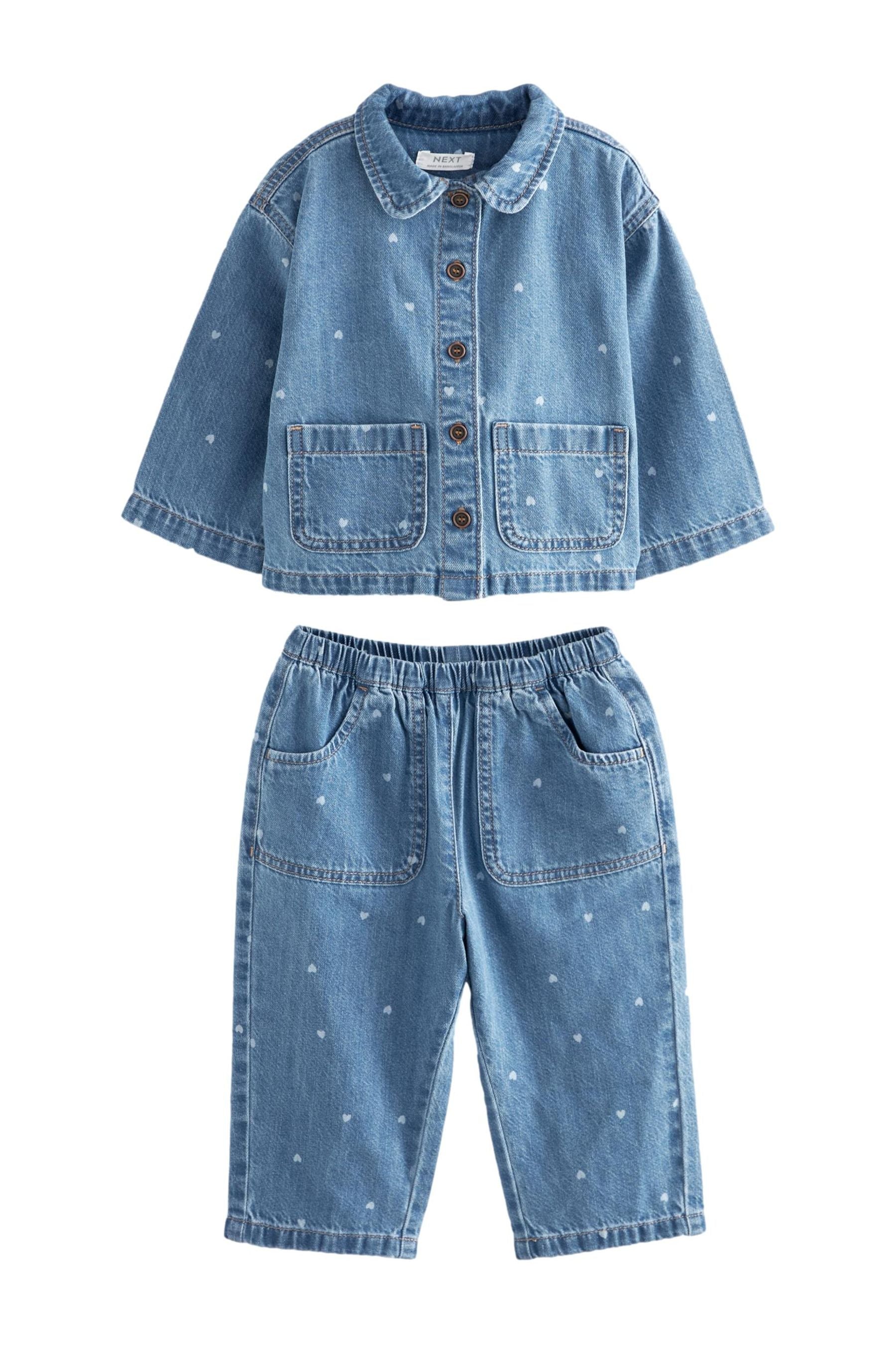 Mid Blue Denim Shirt And Trousers Set (3mths-7yrs)