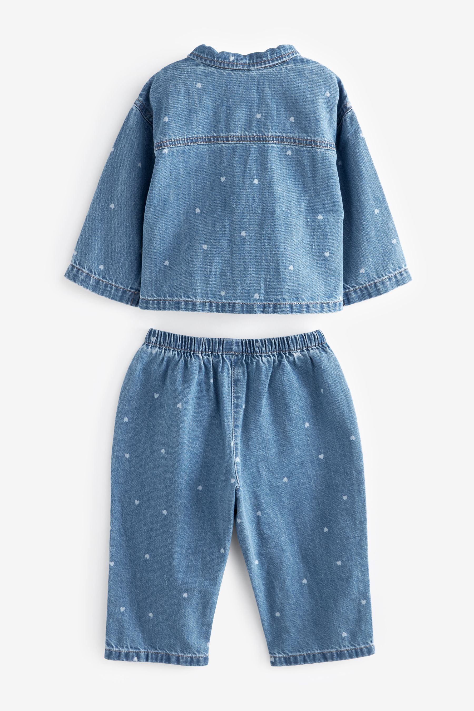 Mid Blue Denim Shirt And Trousers Set (3mths-7yrs)