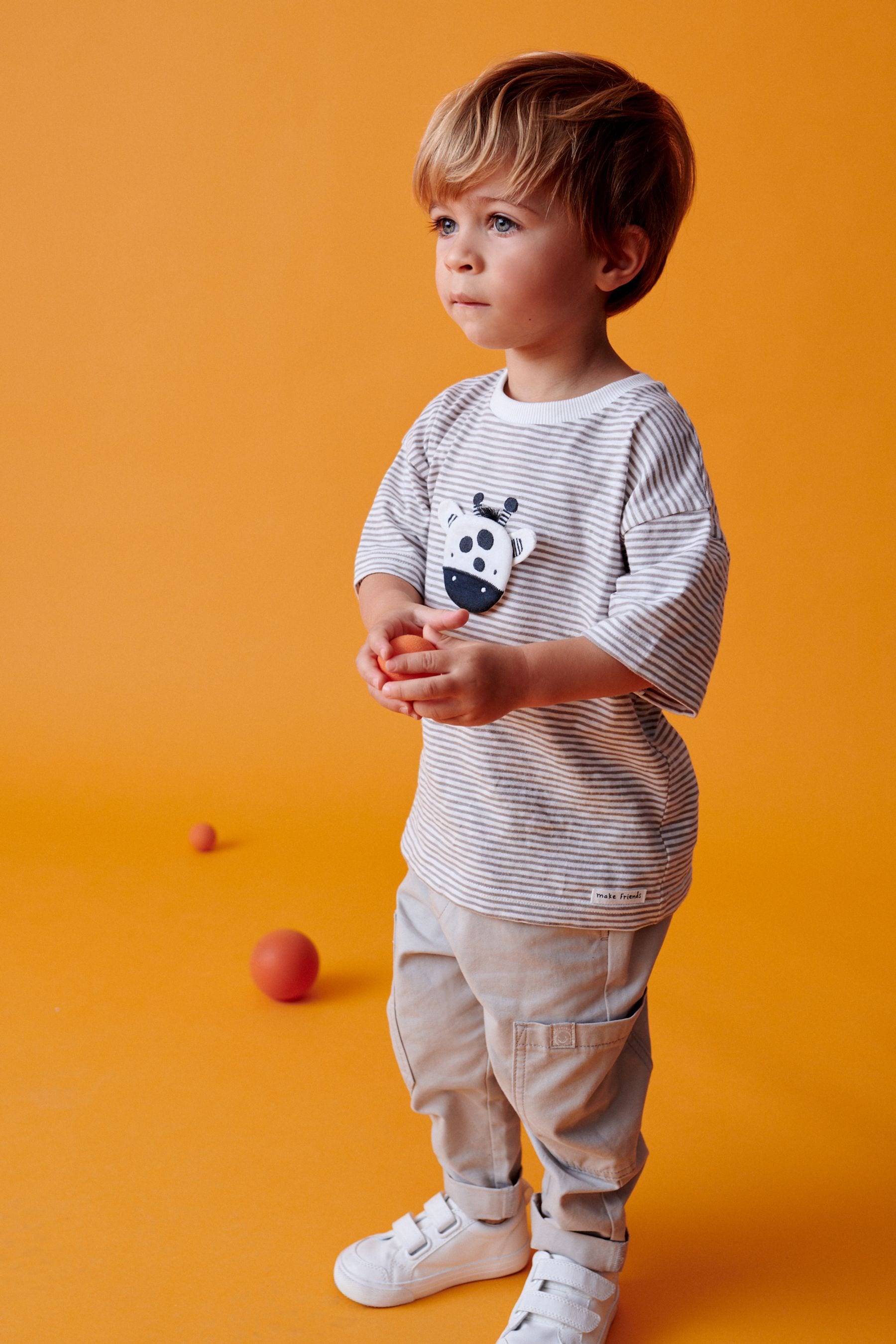 Monochrome 3D Character Short Sleeve T-Shirt (3mths-7yrs)