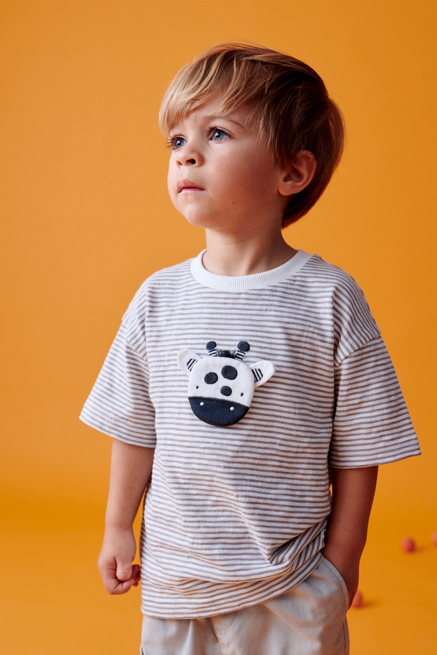 Monochrome 3D Character Short Sleeve T-Shirt (3mths-7yrs)