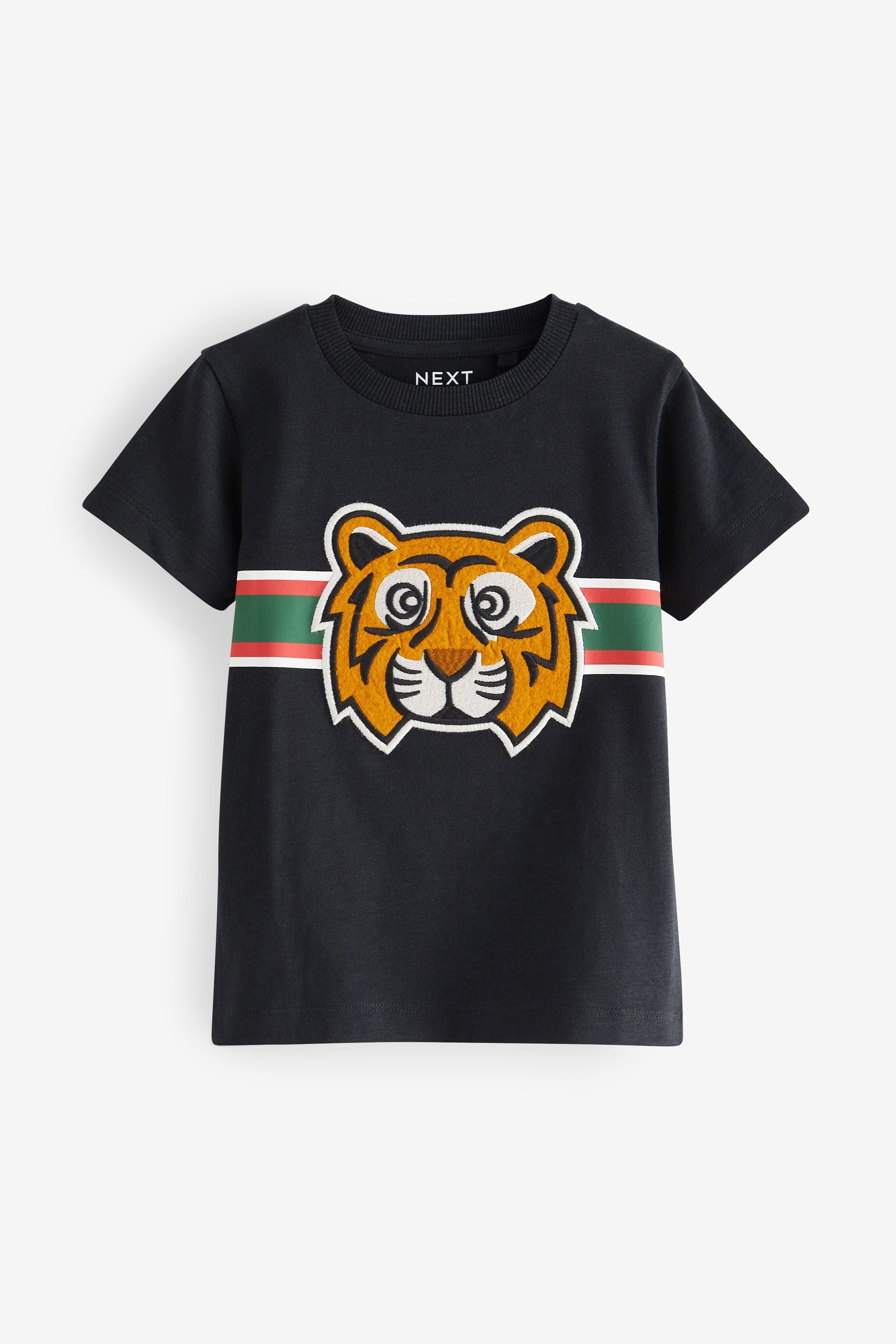 Black Appliquééé Character Short Sleeve T-Shirt (3mths-7yrs)