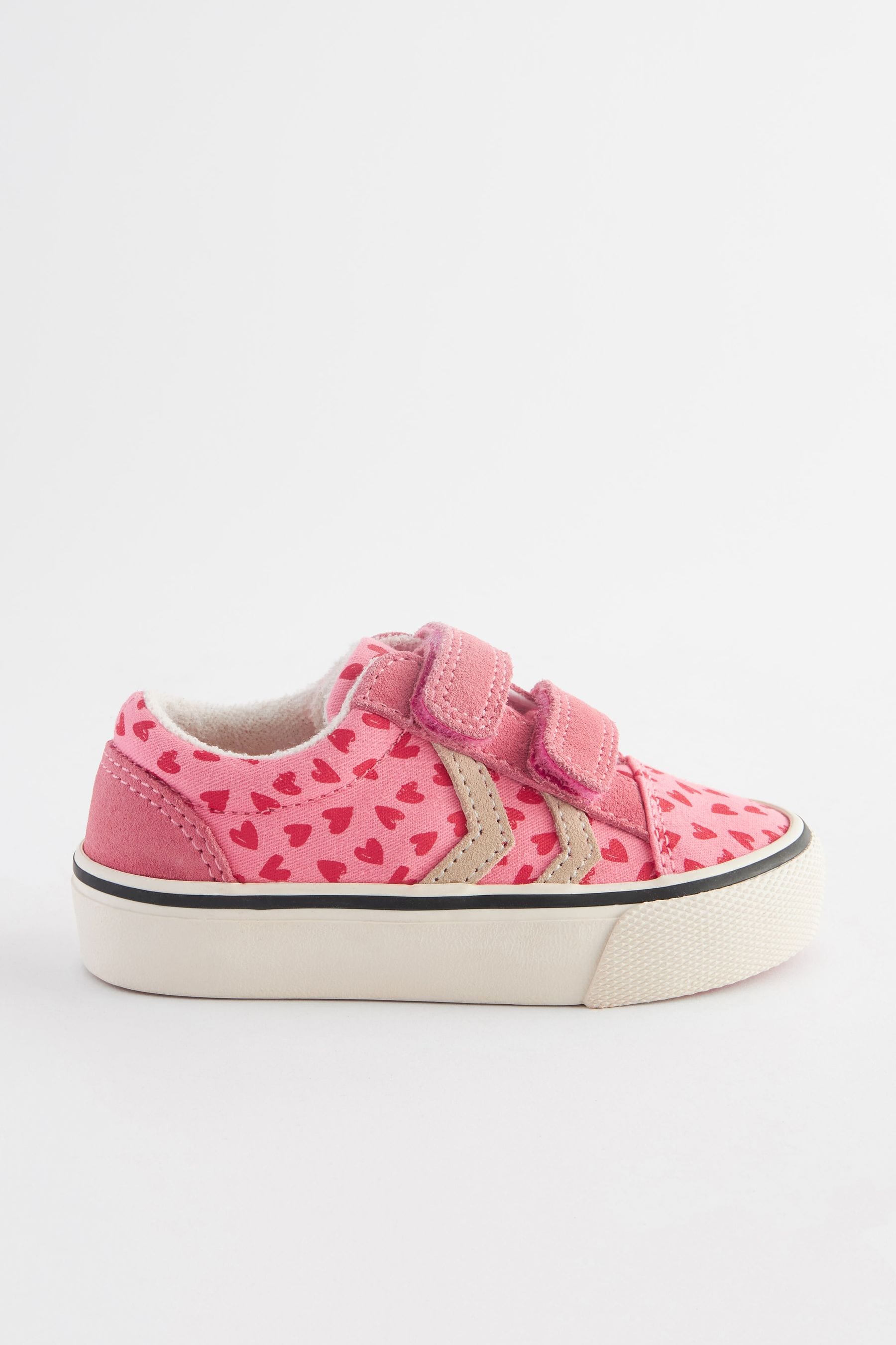 Pink Heart Printed Trainers