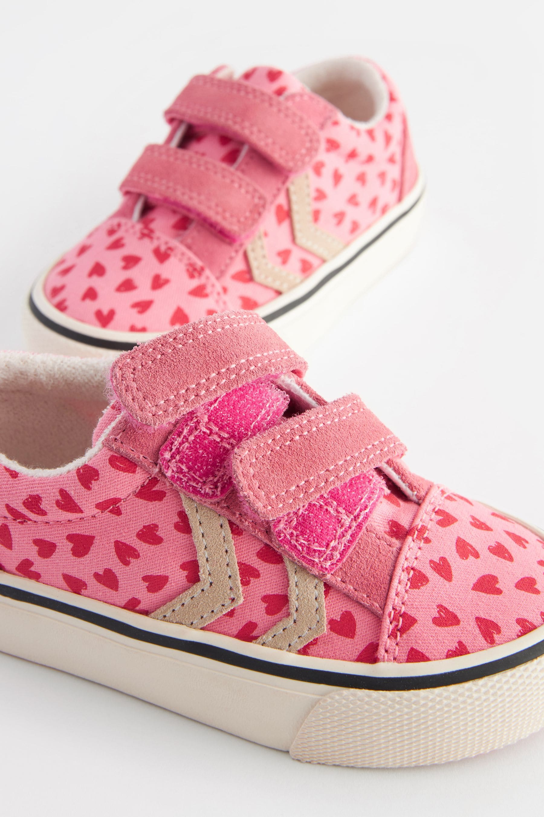 Pink Heart Printed Trainers