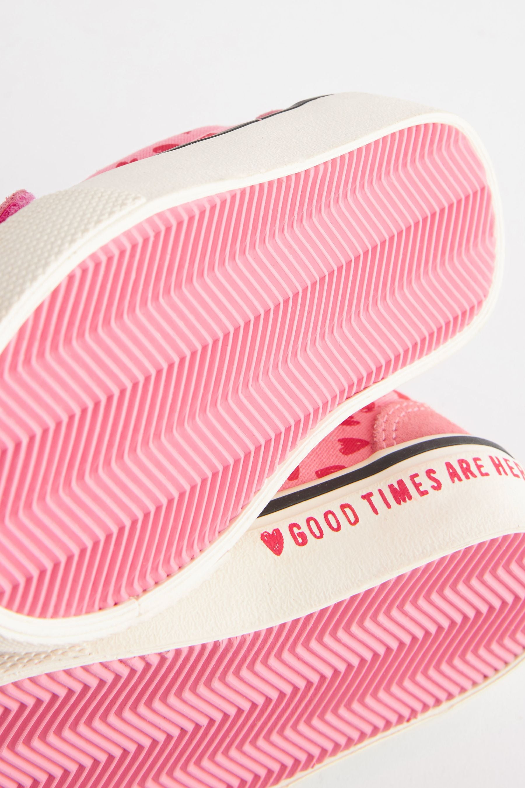 Pink Heart Printed Trainers