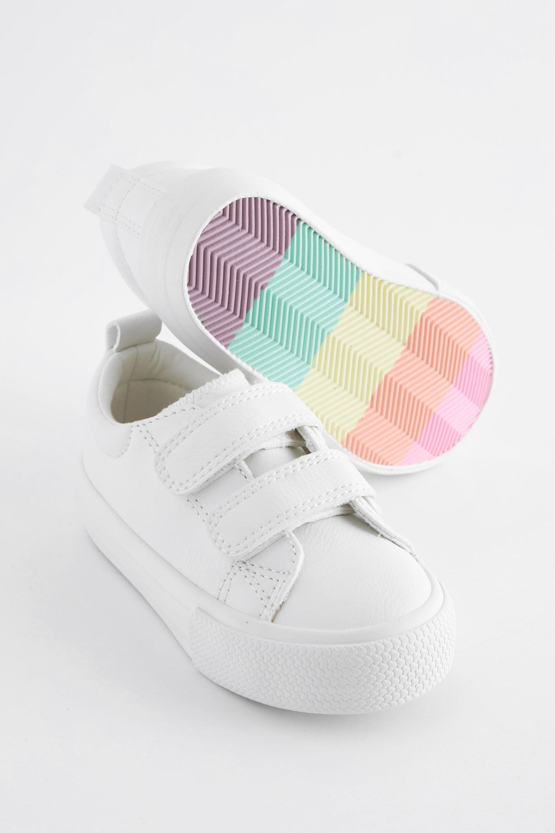 White Chunky Trainers With Touch Fastening