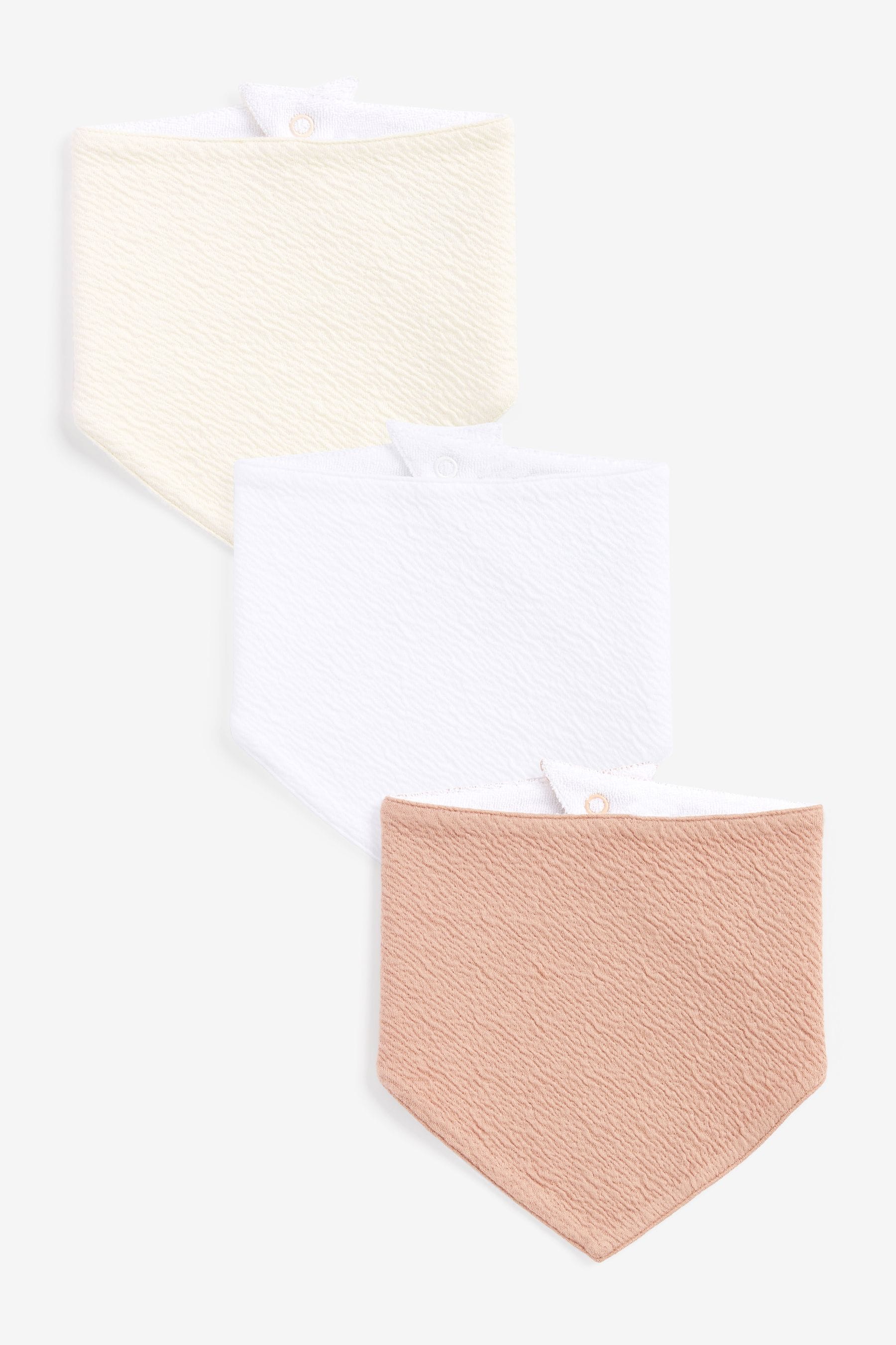 White/Neutral Baby Dribble Bibs 3 Pack