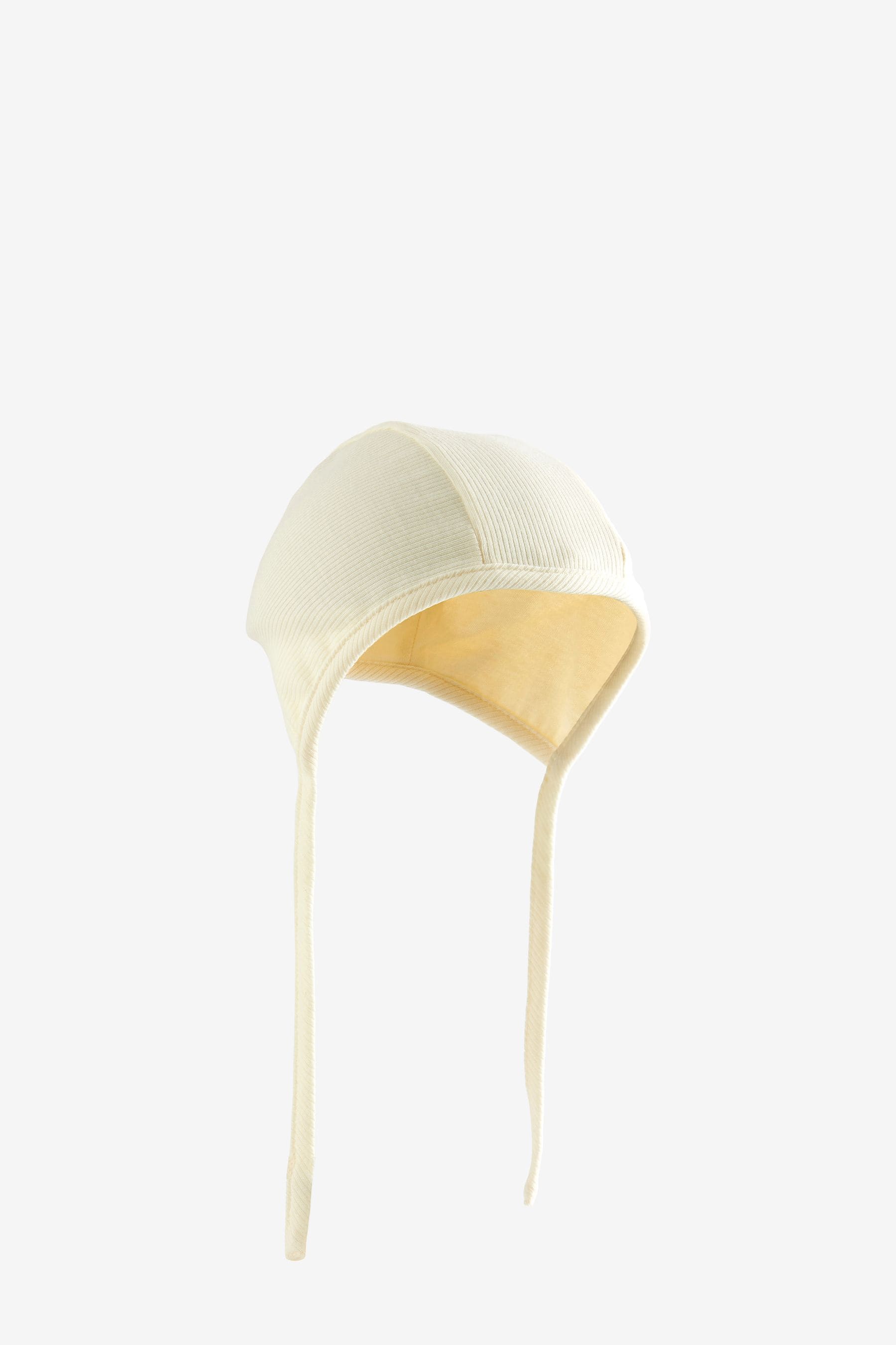 Cream / Neutral 2 Pack Jersey Baby Bonnets (0-6mths)