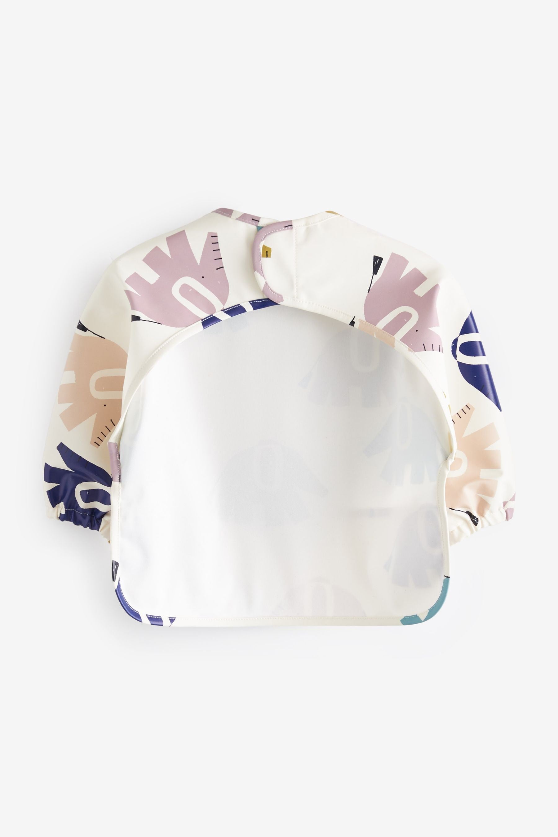 Cream Elephant Baby Weaning and Feeding Sleeved Bib (6mths-3yrs)