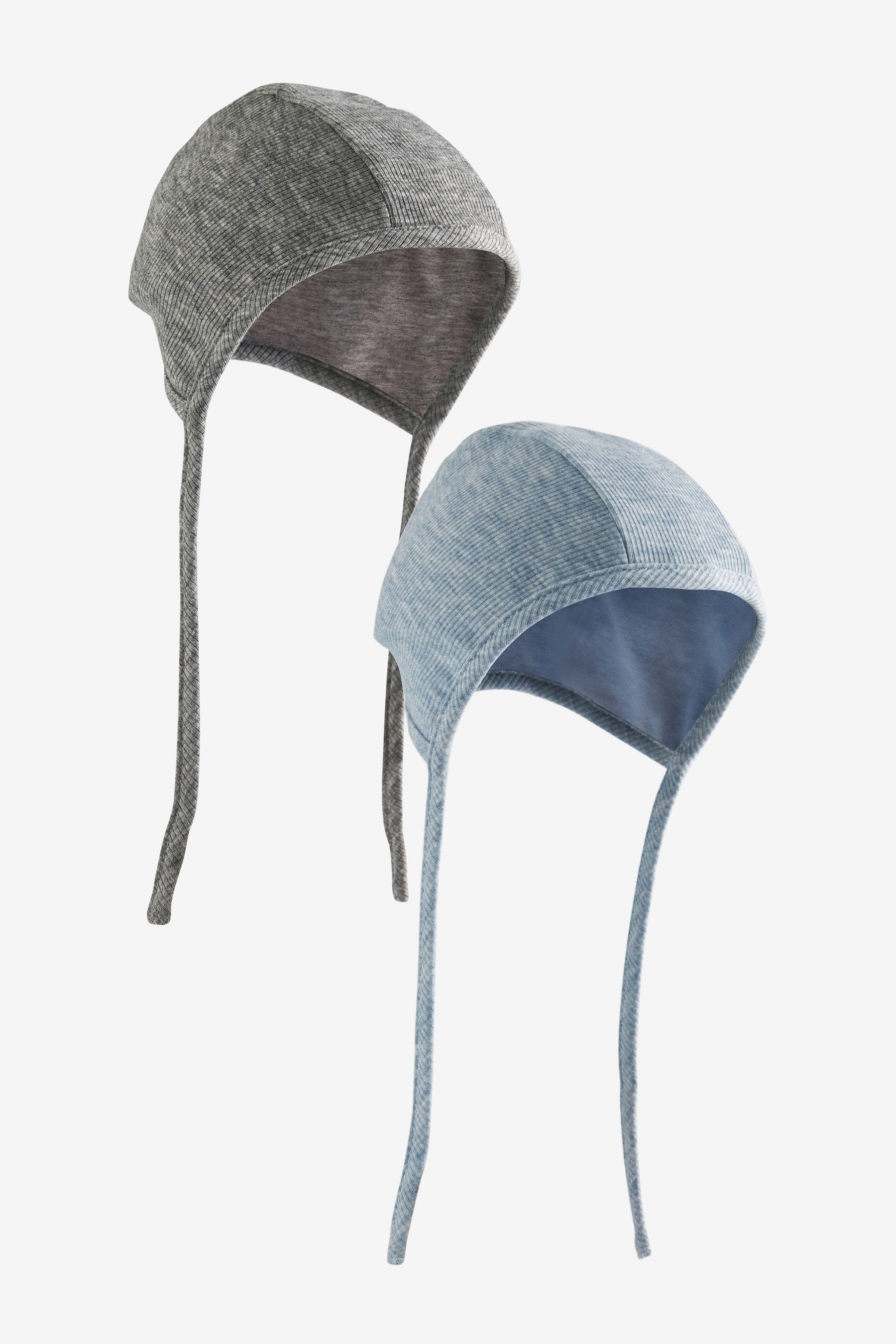 Grey/Blue Baby Bonnets Jersey 2 Pack (0-12mths)