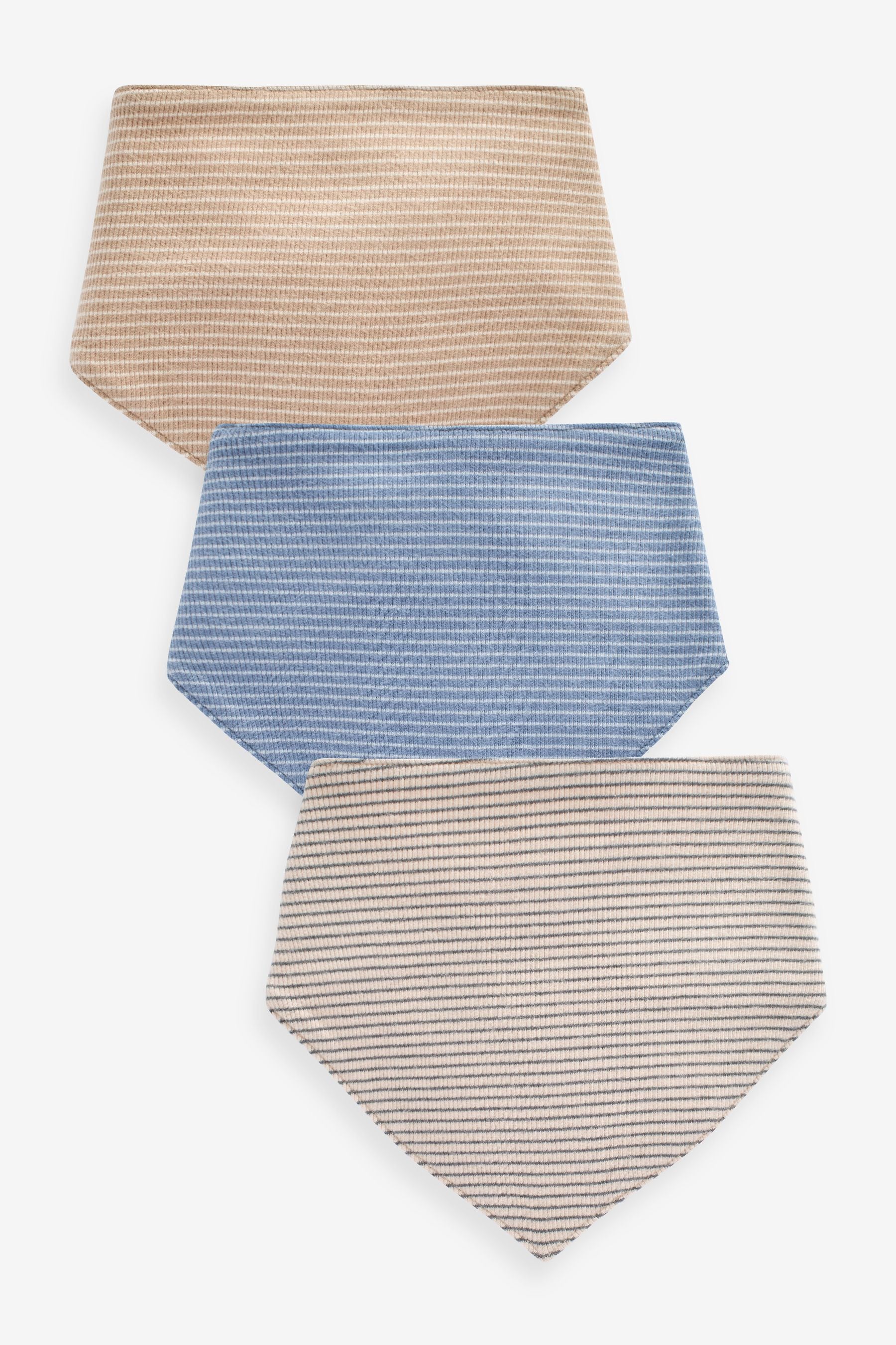 Blue Stripe Baby Bibs 3 Pack