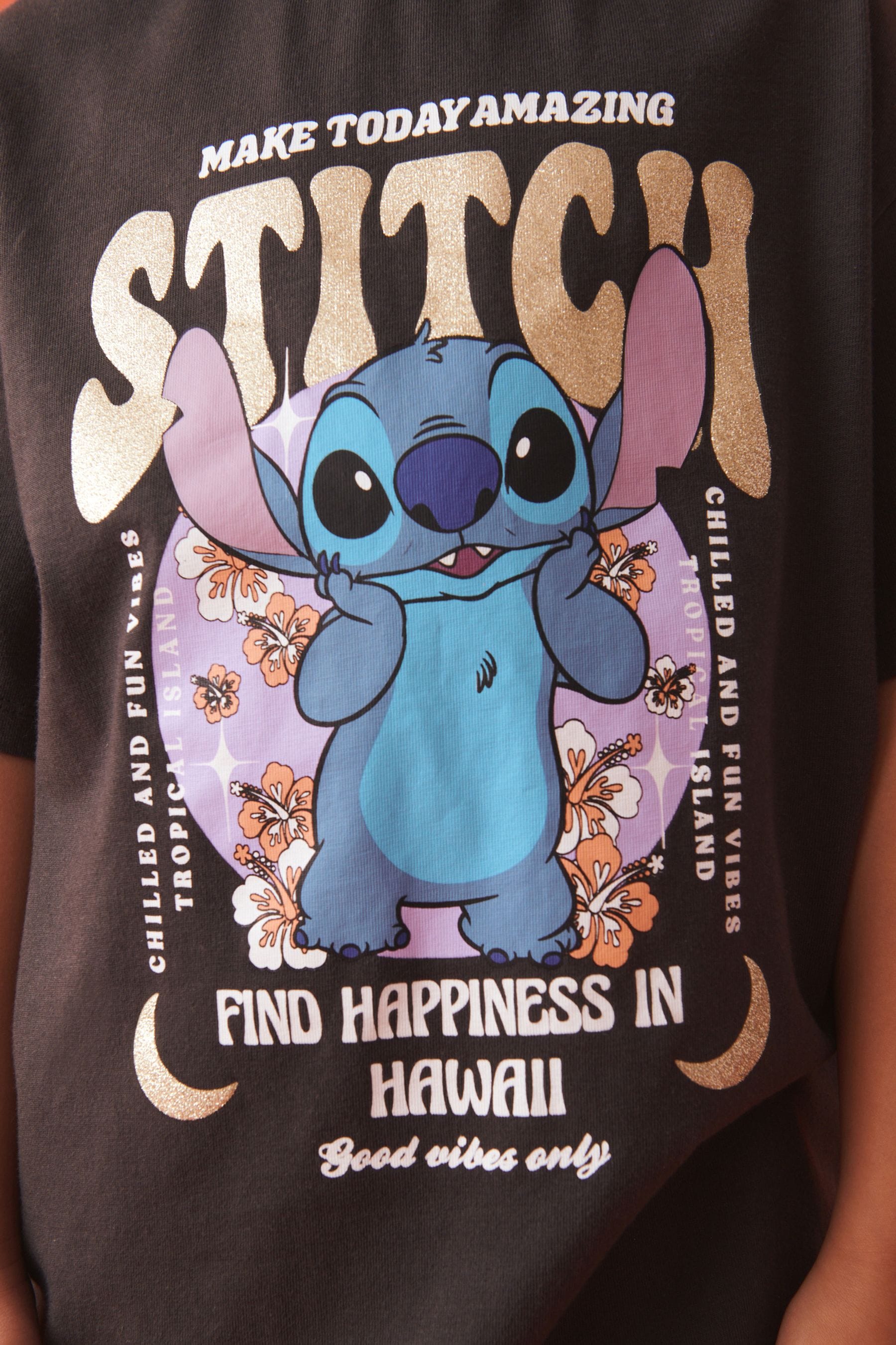 Lilo & Stitch Charcoal Oversized T-Shirt (3-16yrs)