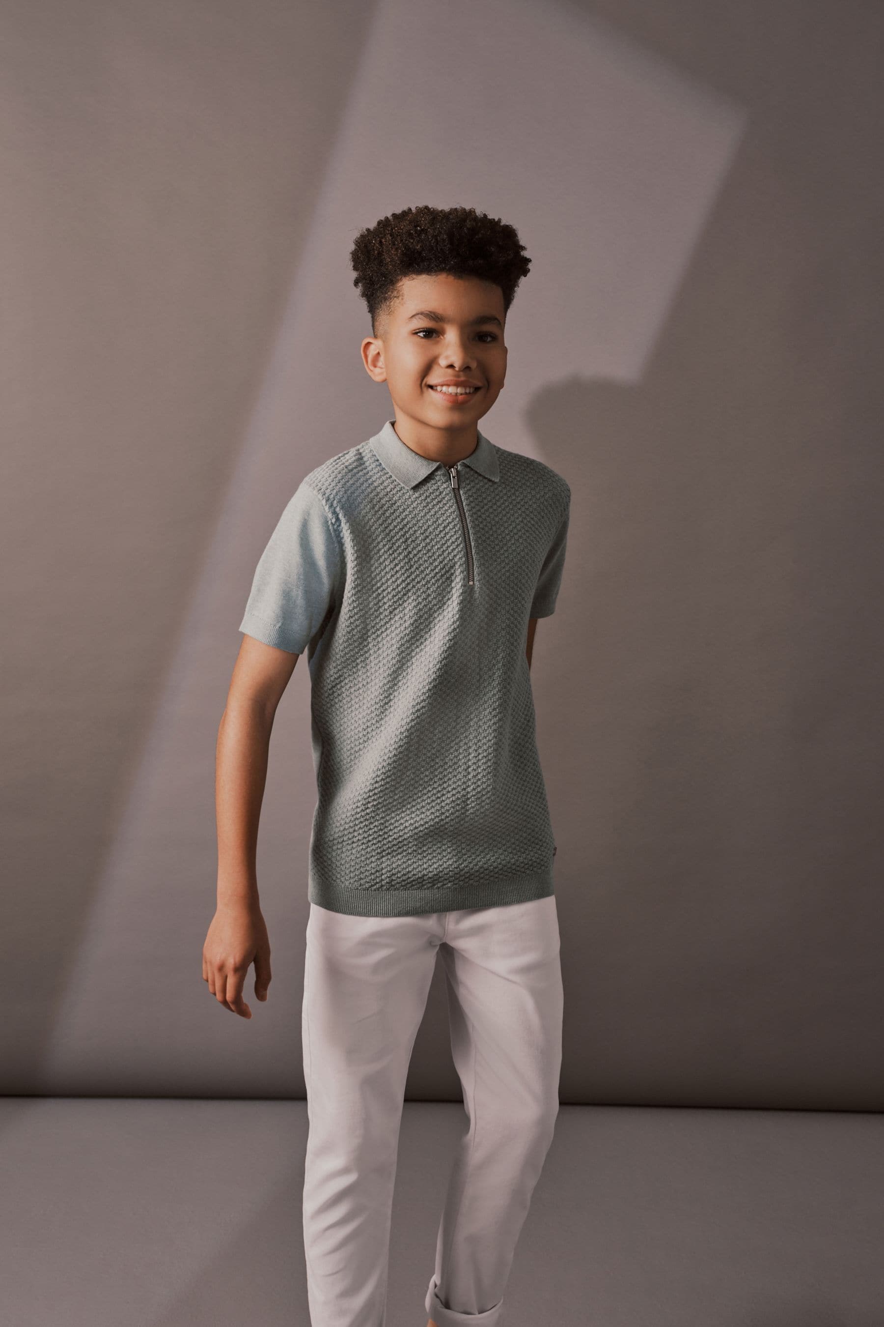 Minerals Short Sleeved Bubble Texture Polo Shirt (3-16yrs)