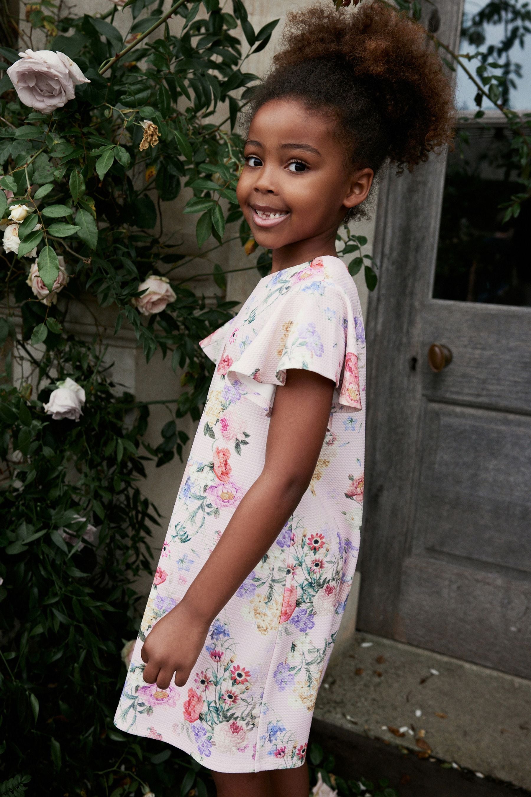 Pink Floral Print Ocassion Dress (1.5-16yrs)