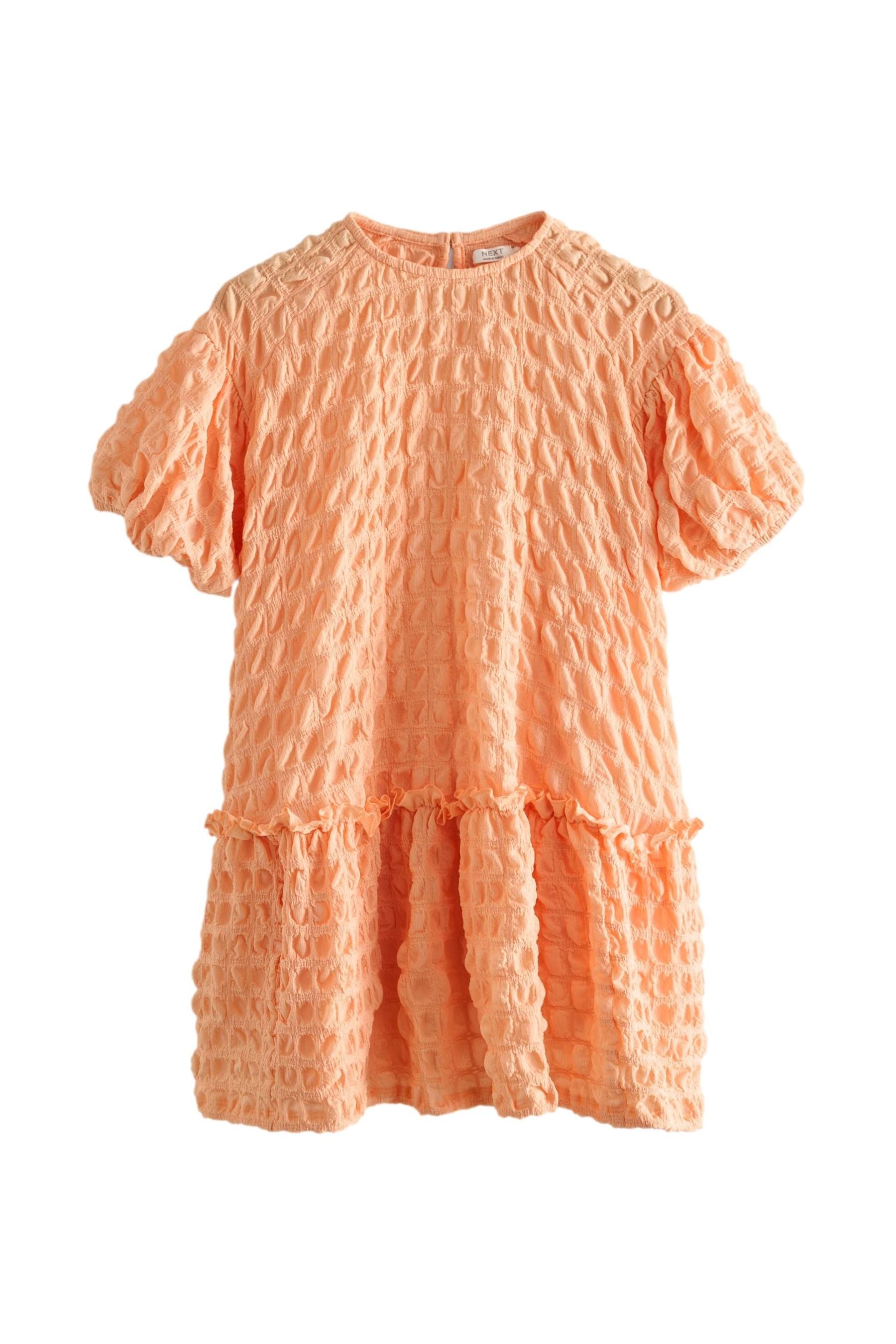 Apricot Orange 3D Texture Dress (3-16yrs)