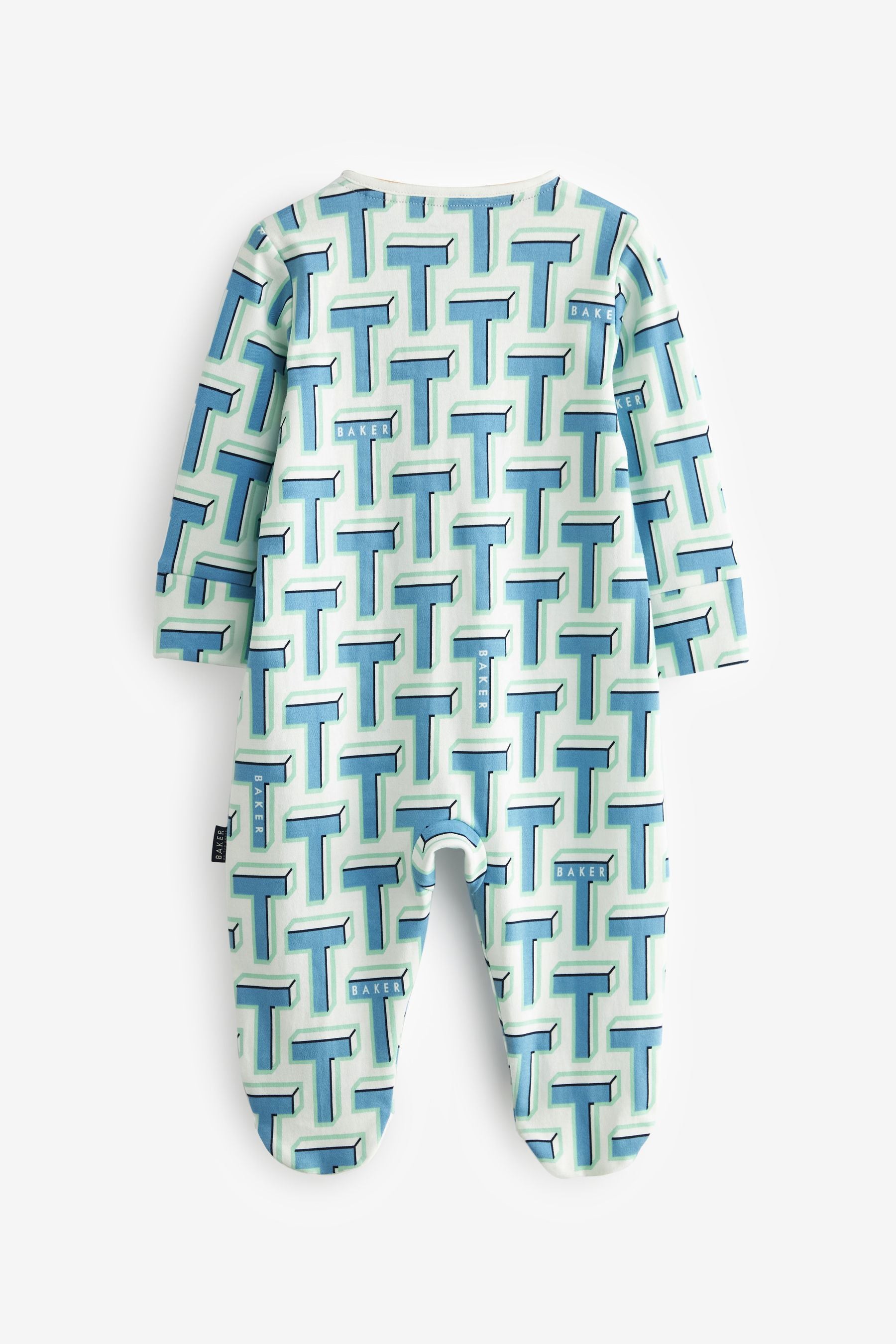 Blue/Green/White Baker by Ted Baker Sleepsuit 3 Pack