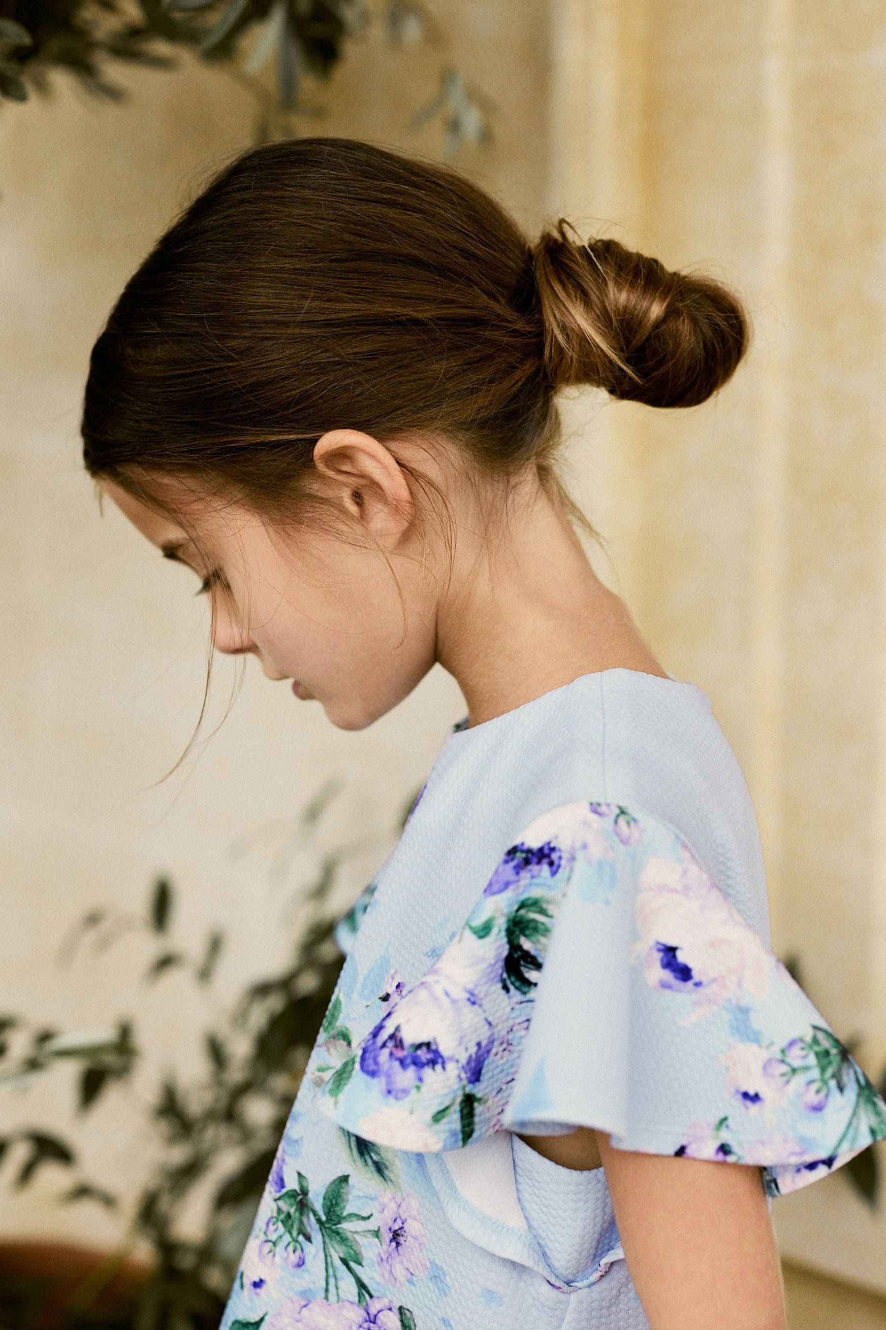 Blue Floral Print Ocassion Dress (1.5-16yrs)