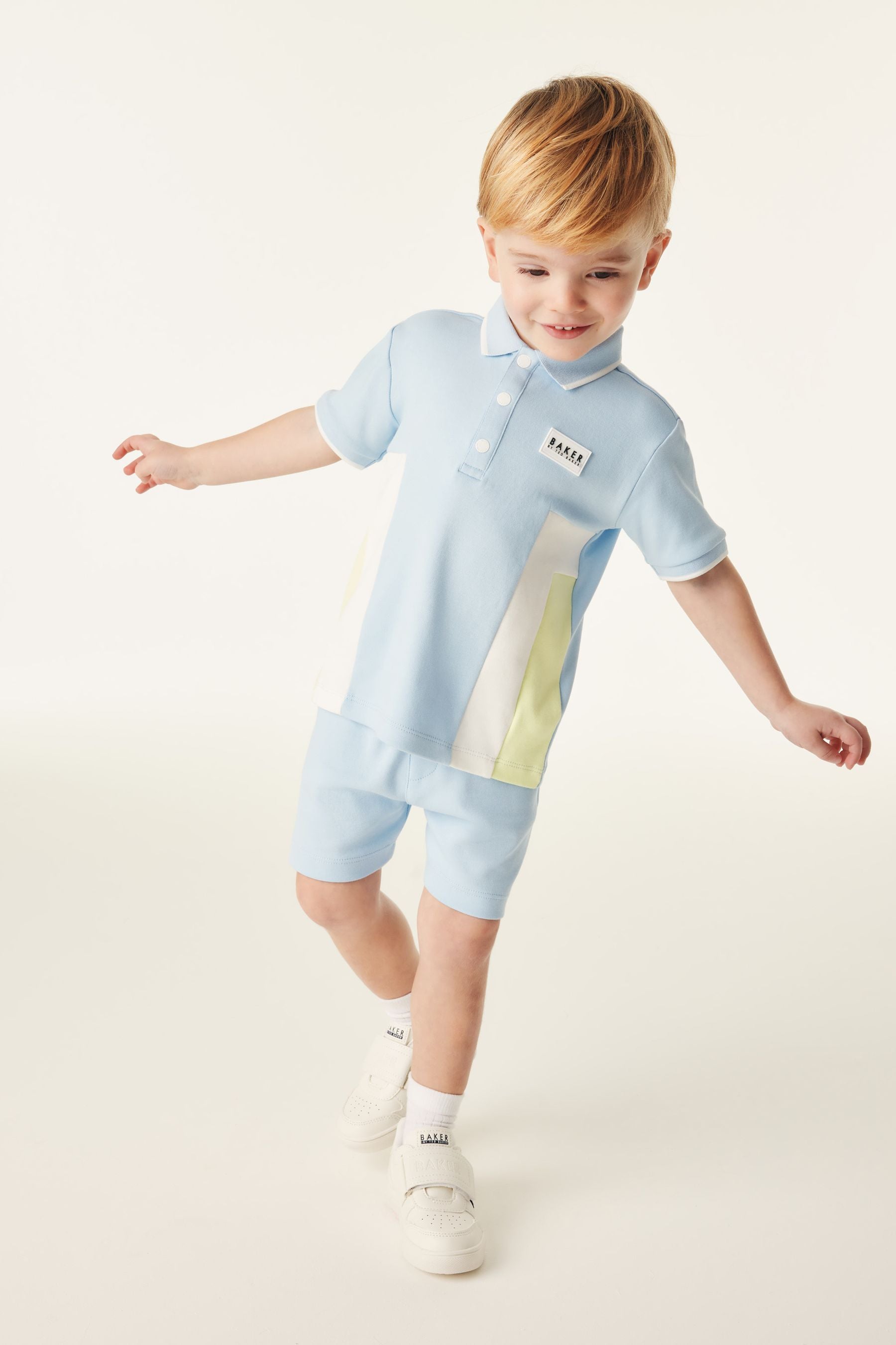 Blue Baker by Ted Baker Colourblock Polo Shirt and Short Set