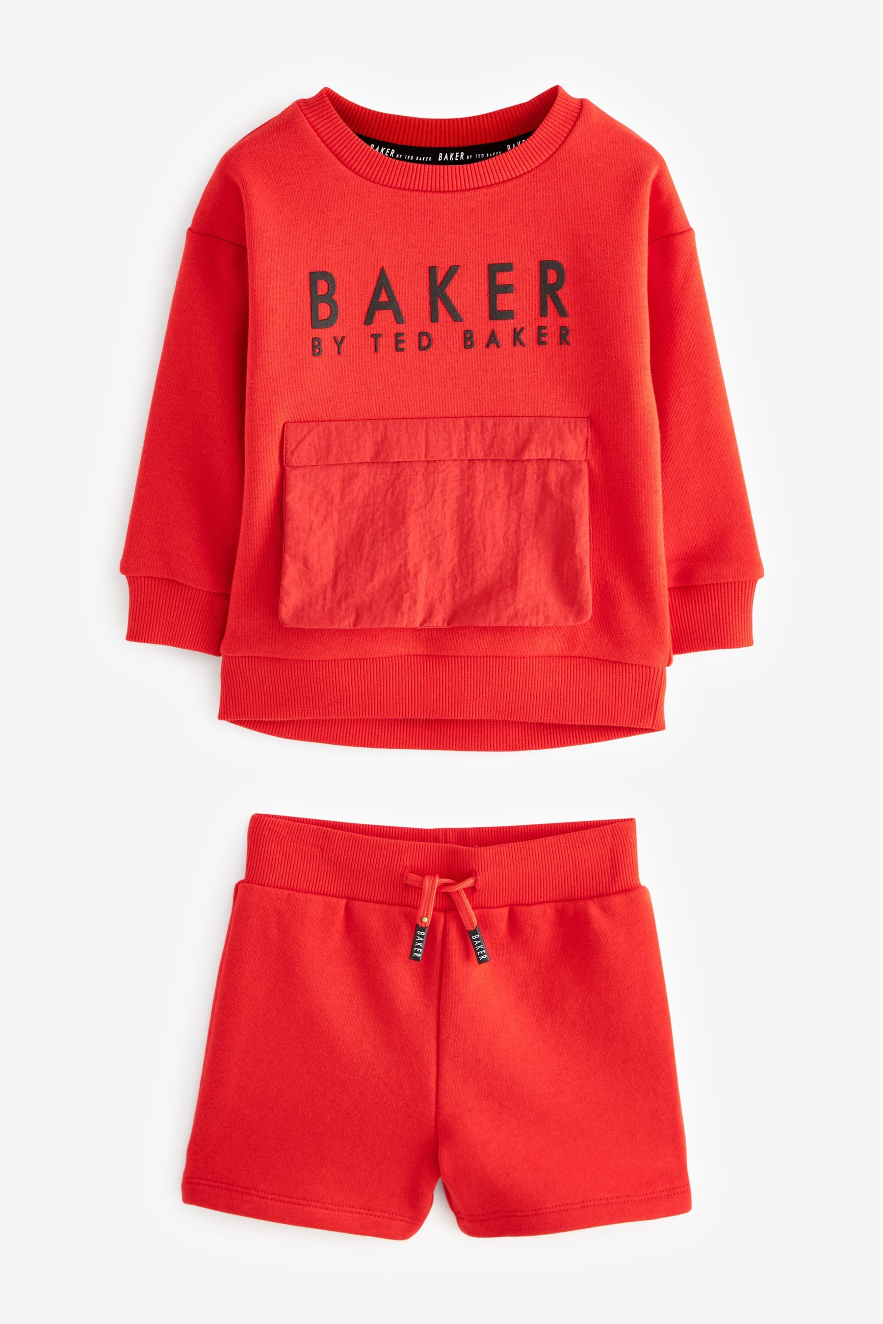 Red Baker by Ted Baker Red Nylon Sweatshirt and Short Set