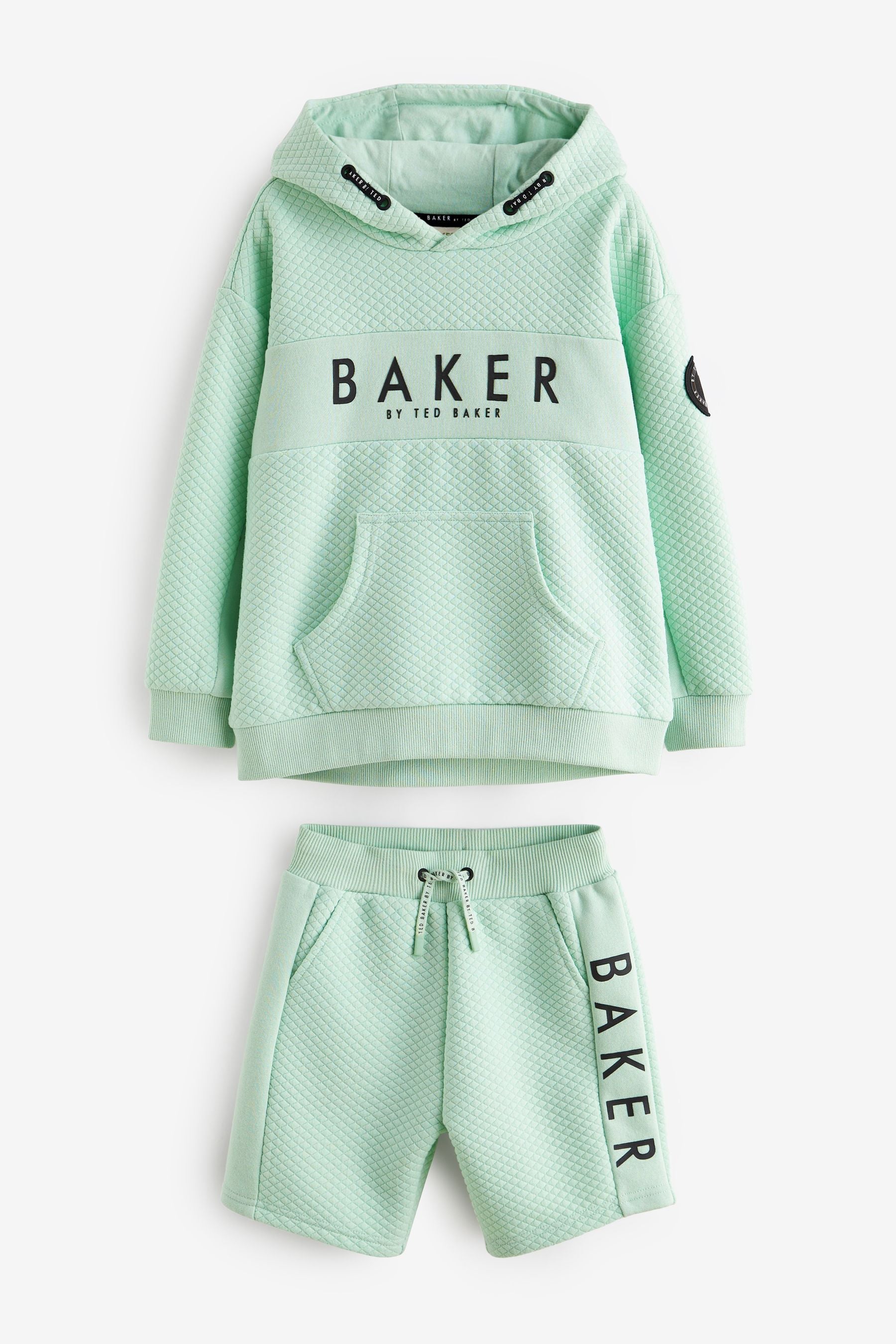 Green Baker by Ted Baker Textured Hoodie And Shorts Set