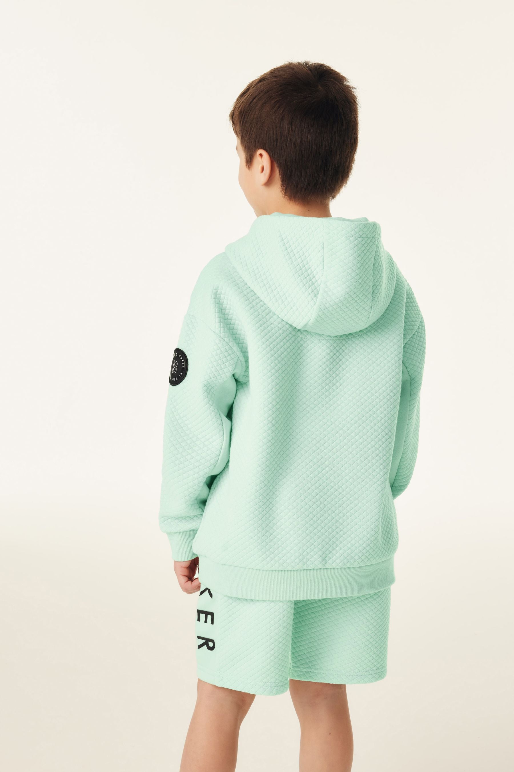 Green Baker by Ted Baker Textured Hoodie And Shorts Set