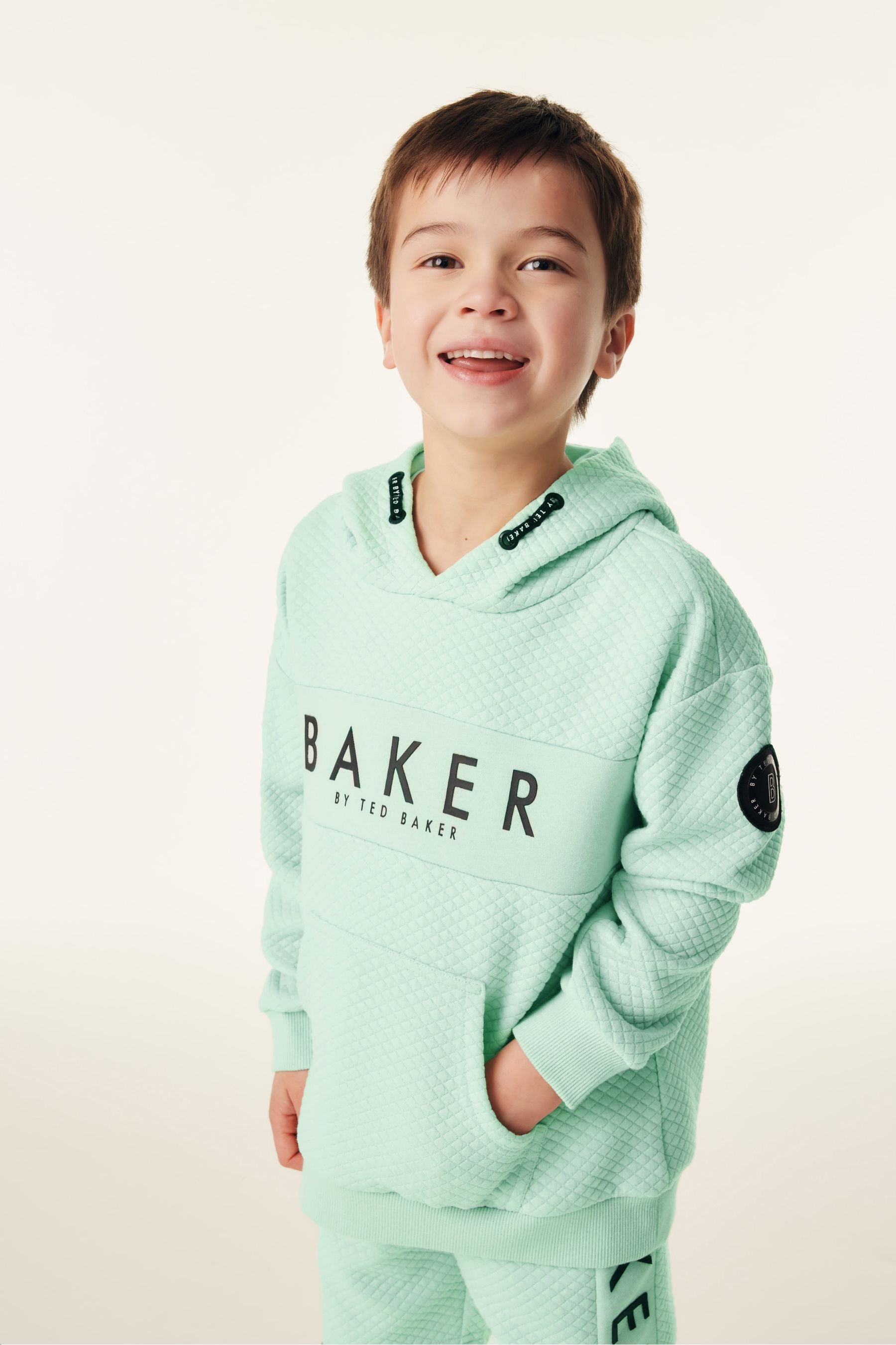 Green Baker by Ted Baker Textured Hoodie And Shorts Set