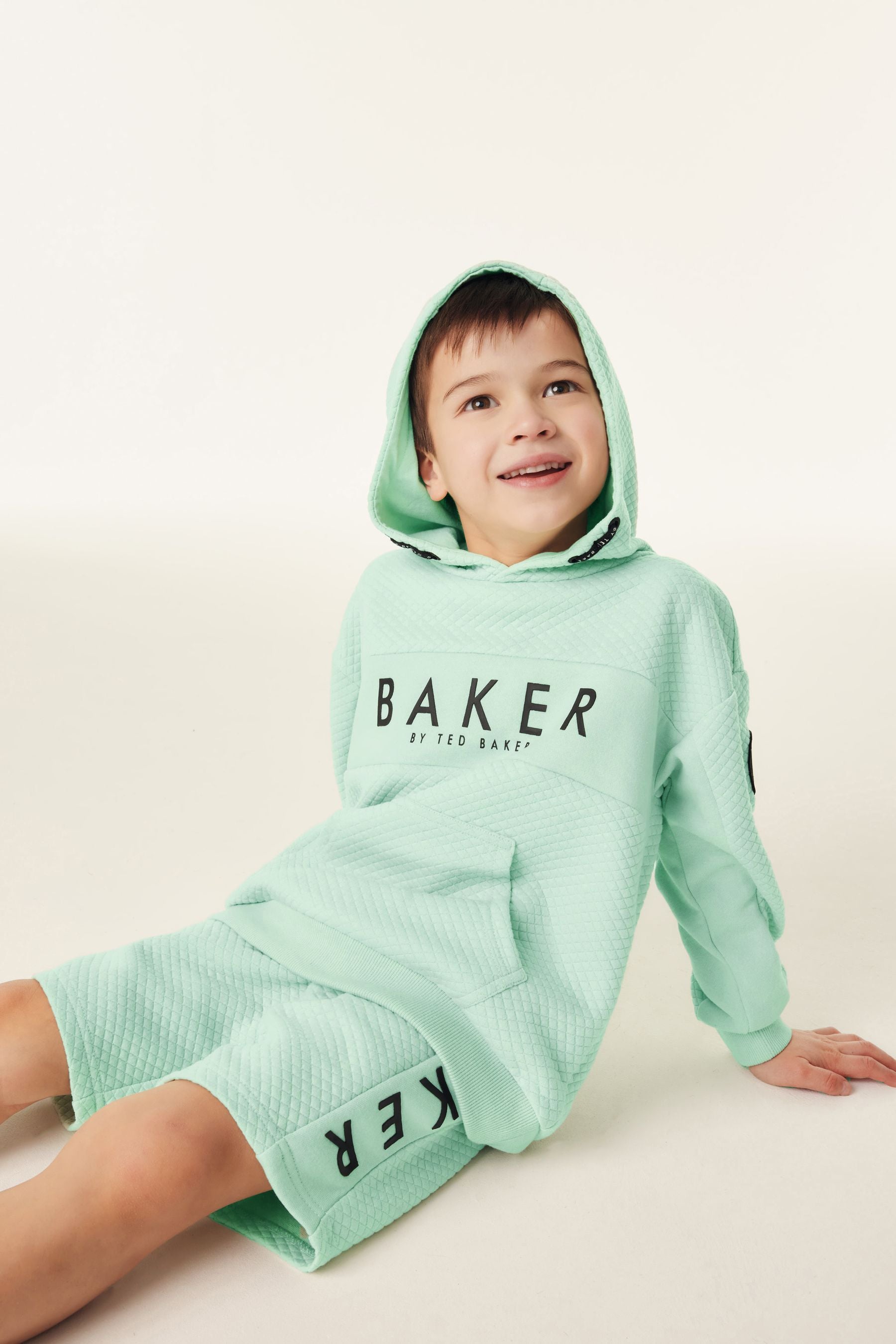 Green Baker by Ted Baker Textured Hoodie And Shorts Set