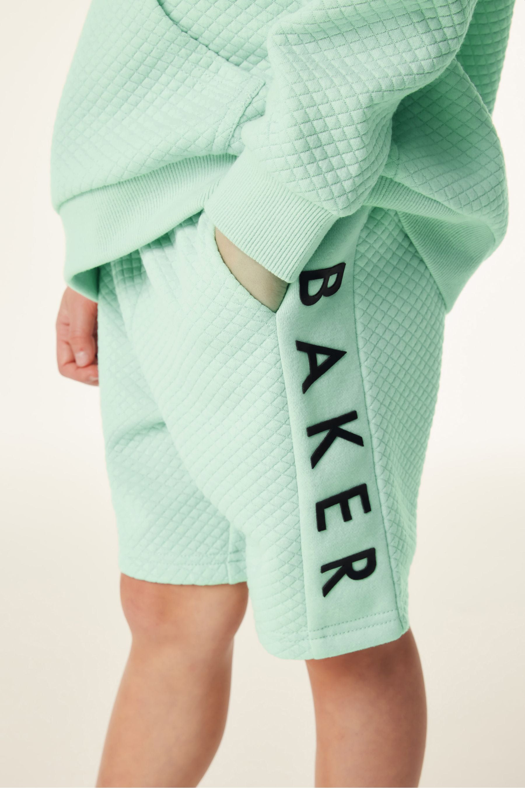 Green Baker by Ted Baker Textured Hoodie And Shorts Set