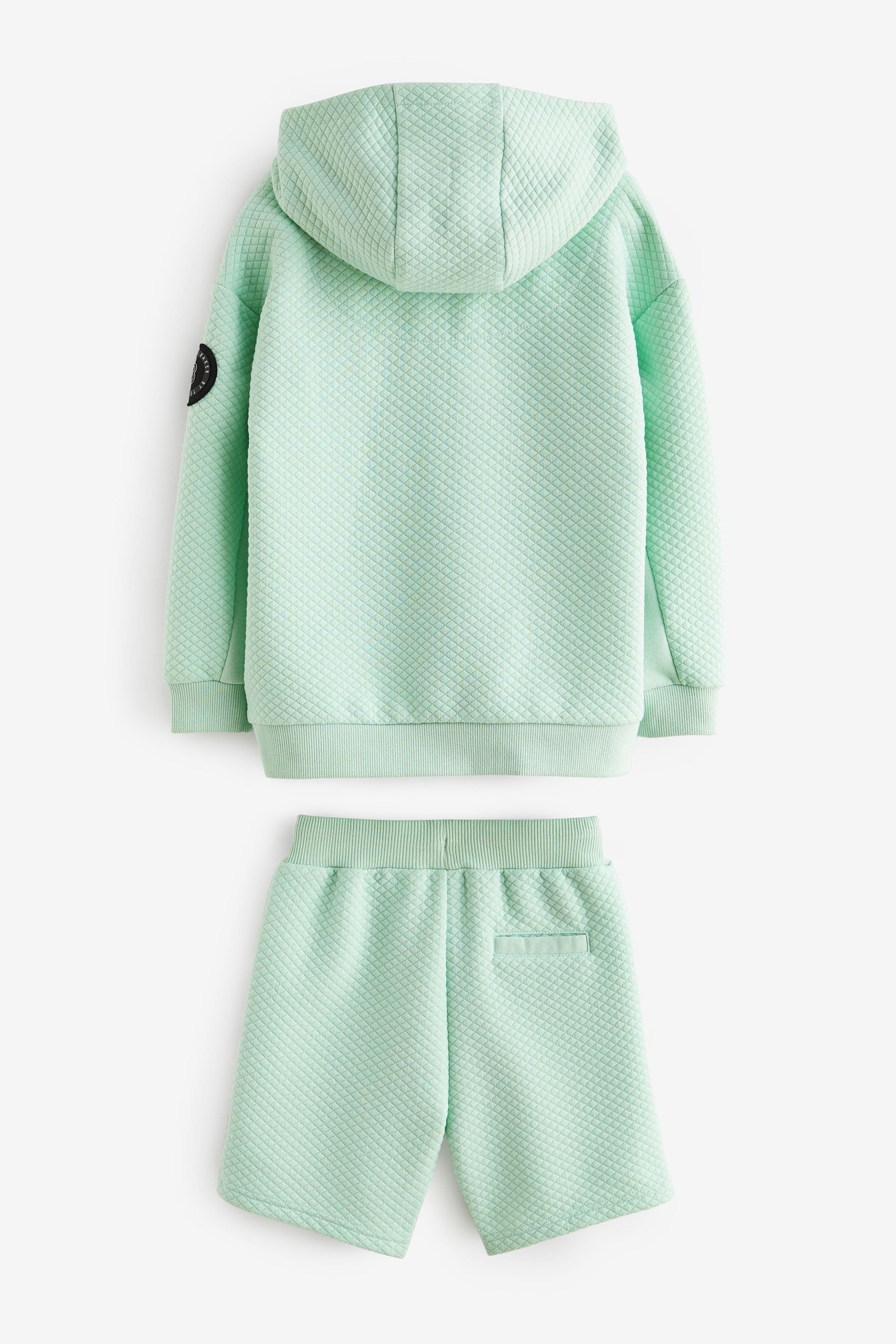 Green Baker by Ted Baker Textured Hoodie And Shorts Set