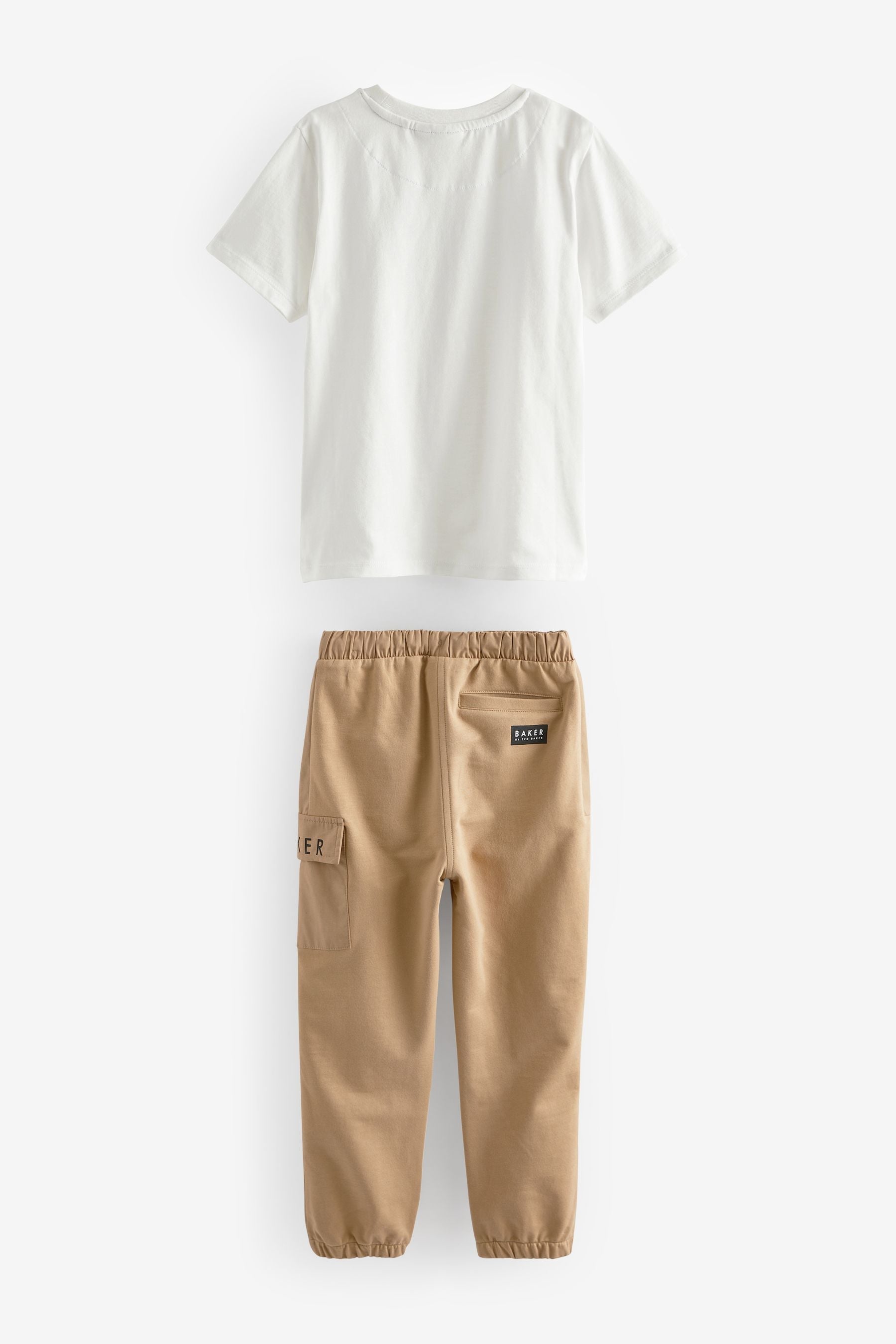 Baker by Ted Baker T-Shirt And Jersey/Woven Fabric Mix Cargo Trousers Set