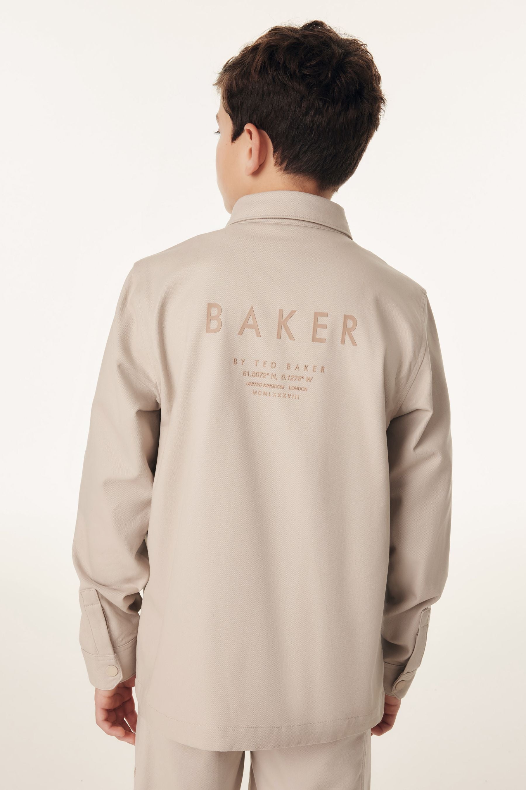 Baker by Ted Baker Stone Shacket and T-Shirt Set