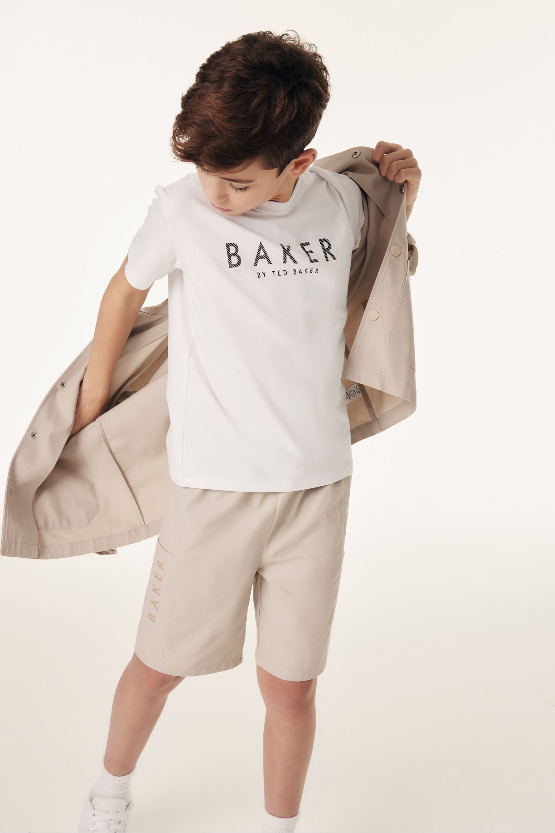 Baker by Ted Baker Stone Shacket and T-Shirt Set