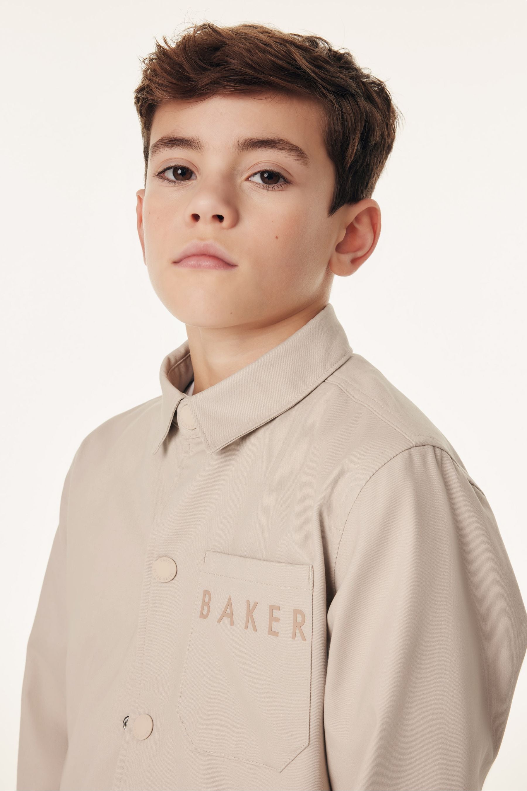 Baker by Ted Baker Stone Shacket and T-Shirt Set