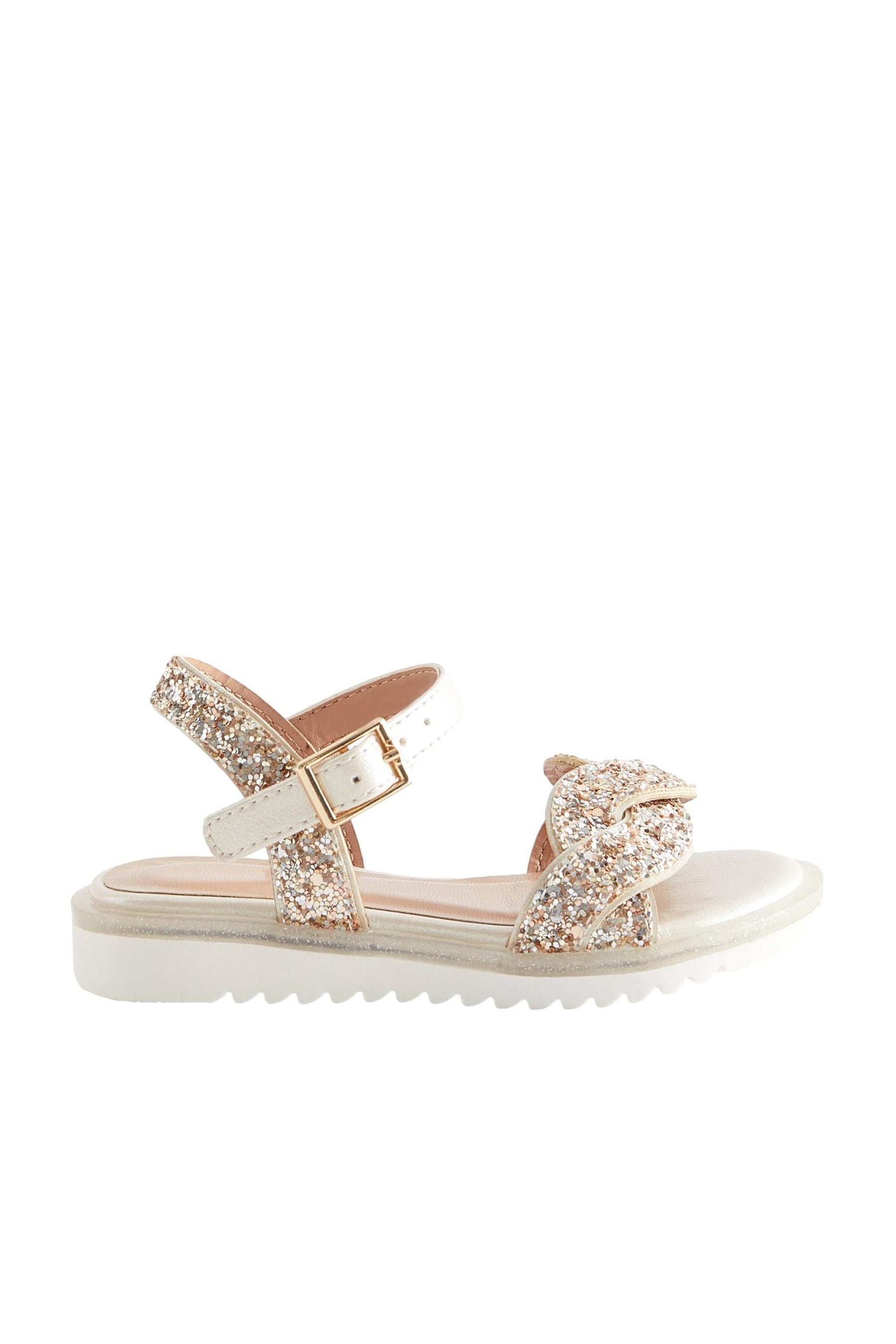 Ivory Cream Glitter Occasion Sandals