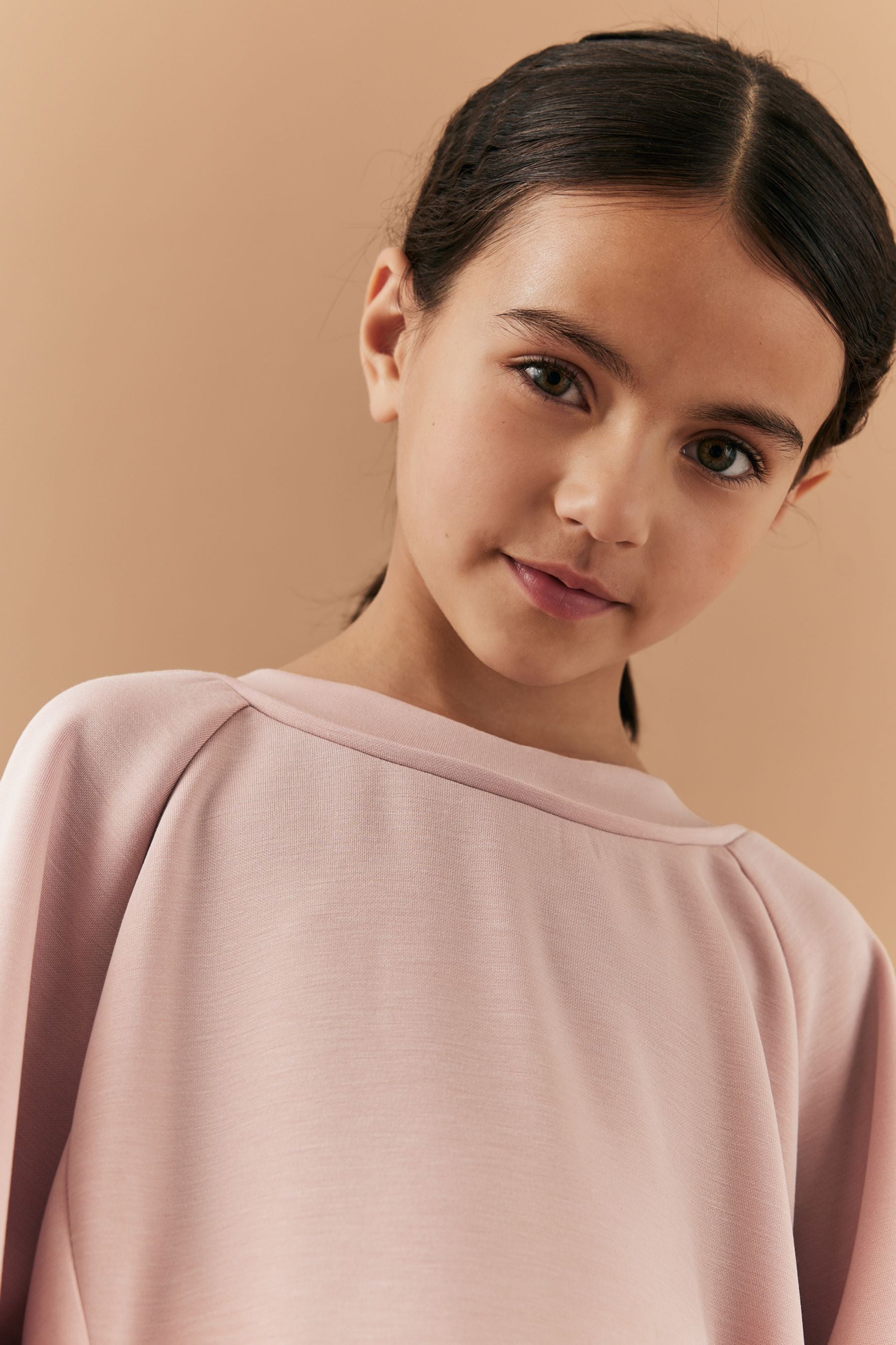 Pink Modal Sweatshirt And Wide Leg Trousers (3-16yrs)