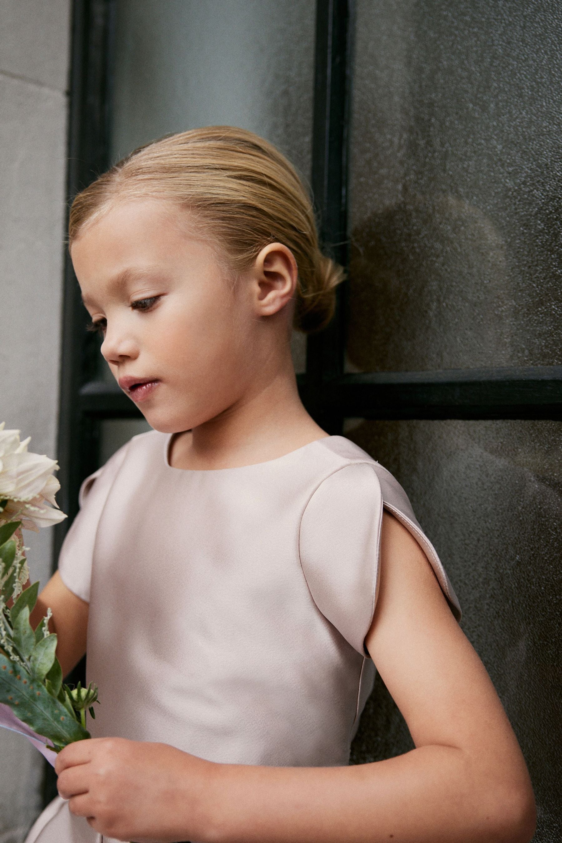 Pink Satin Bridesmaid Jumpsuit (3-16yrs)