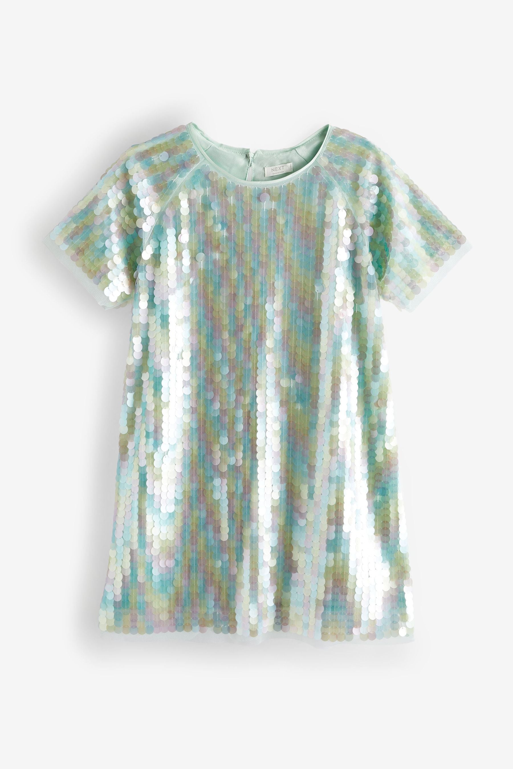 Mint Green Sequin Party Dress (3-16yrs)