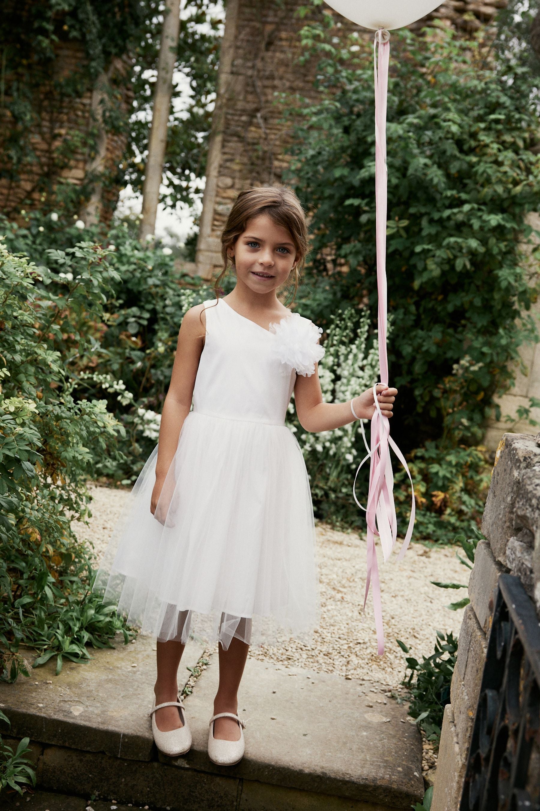 Cream Corsage Flower Girl Dress (3-16yrs)