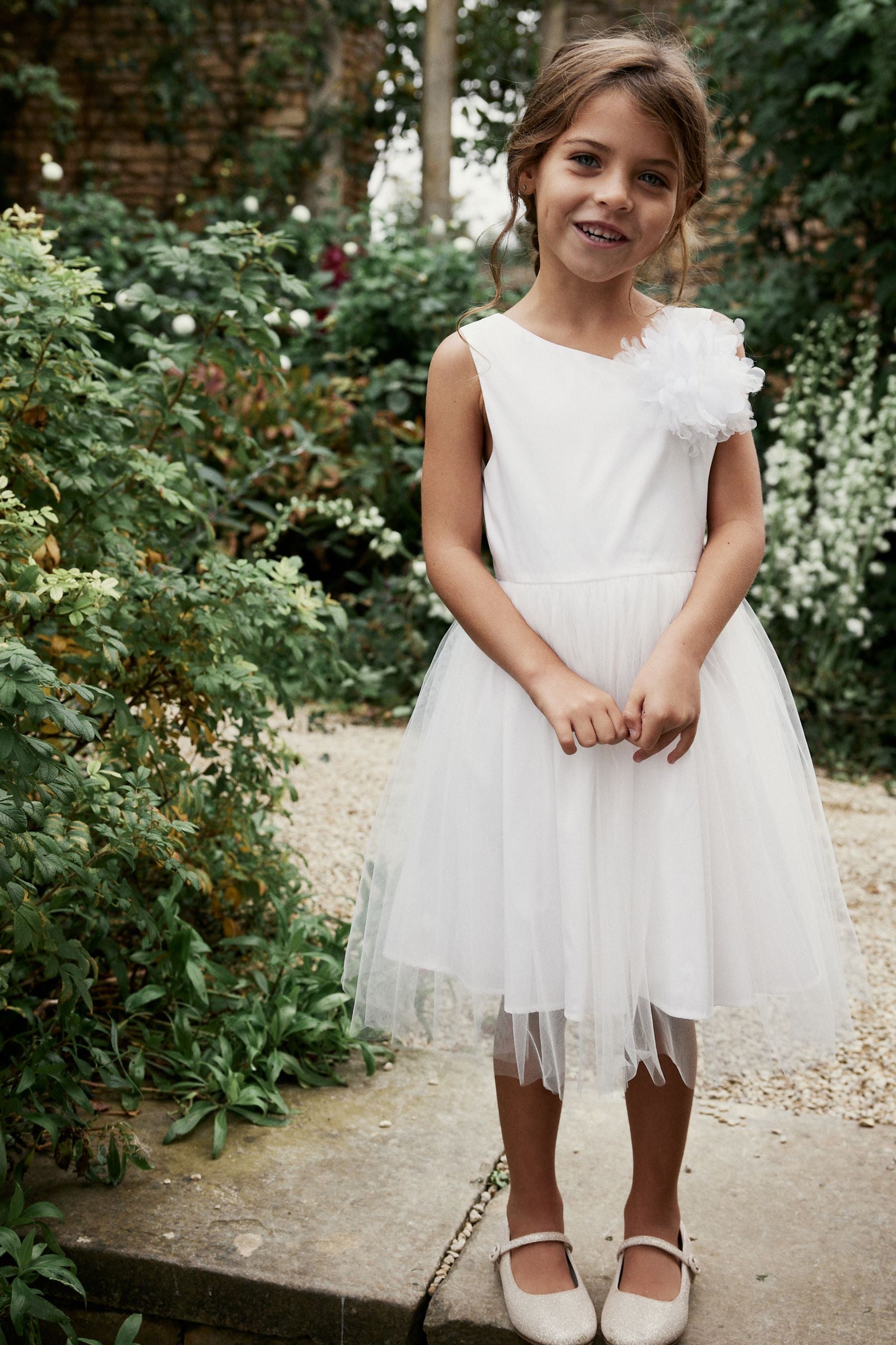 Cream Corsage Flower Girl Dress (3-16yrs)