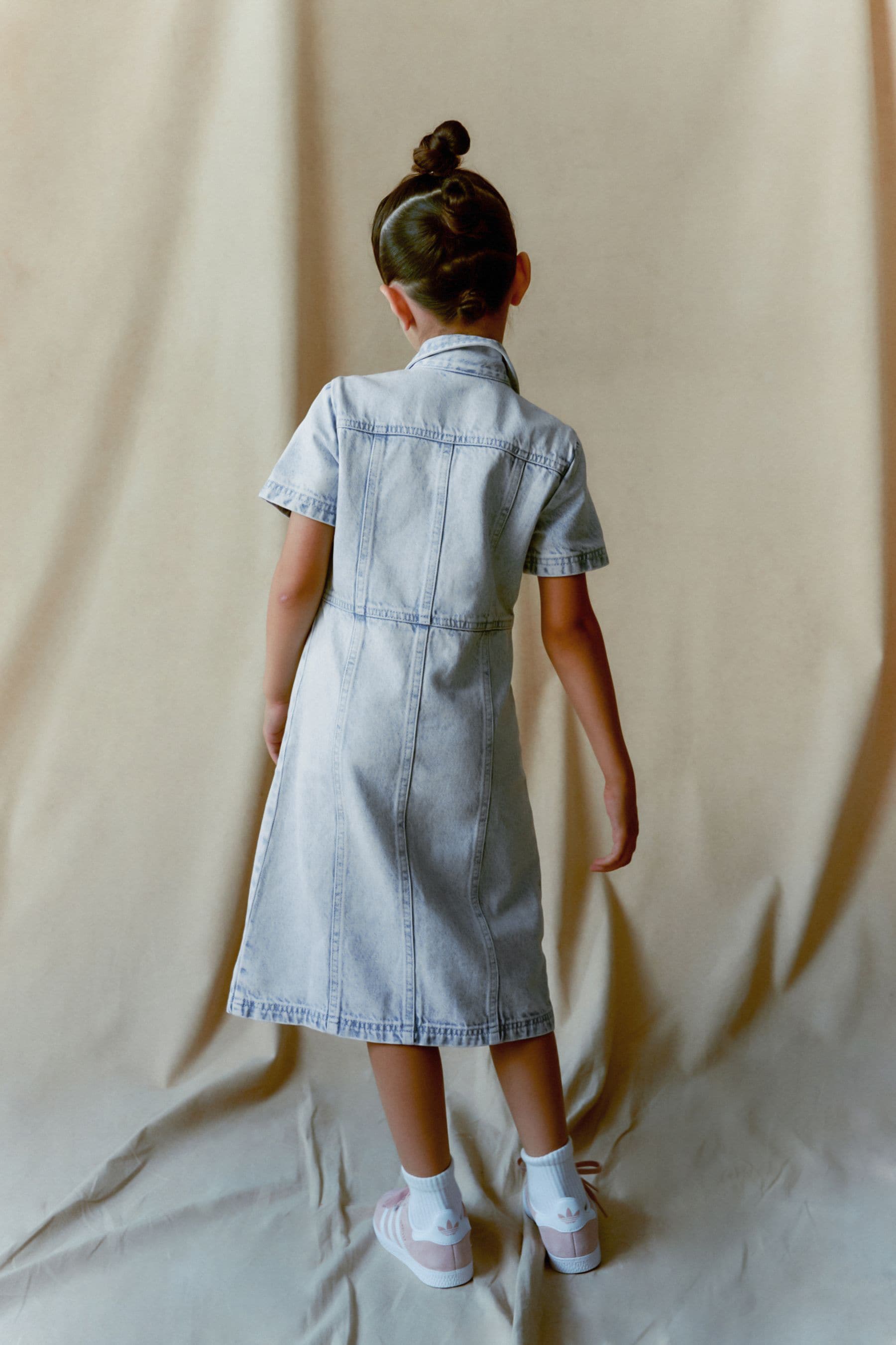 Maxi Length Blue Fitted Denim Dress (3-16yrs)