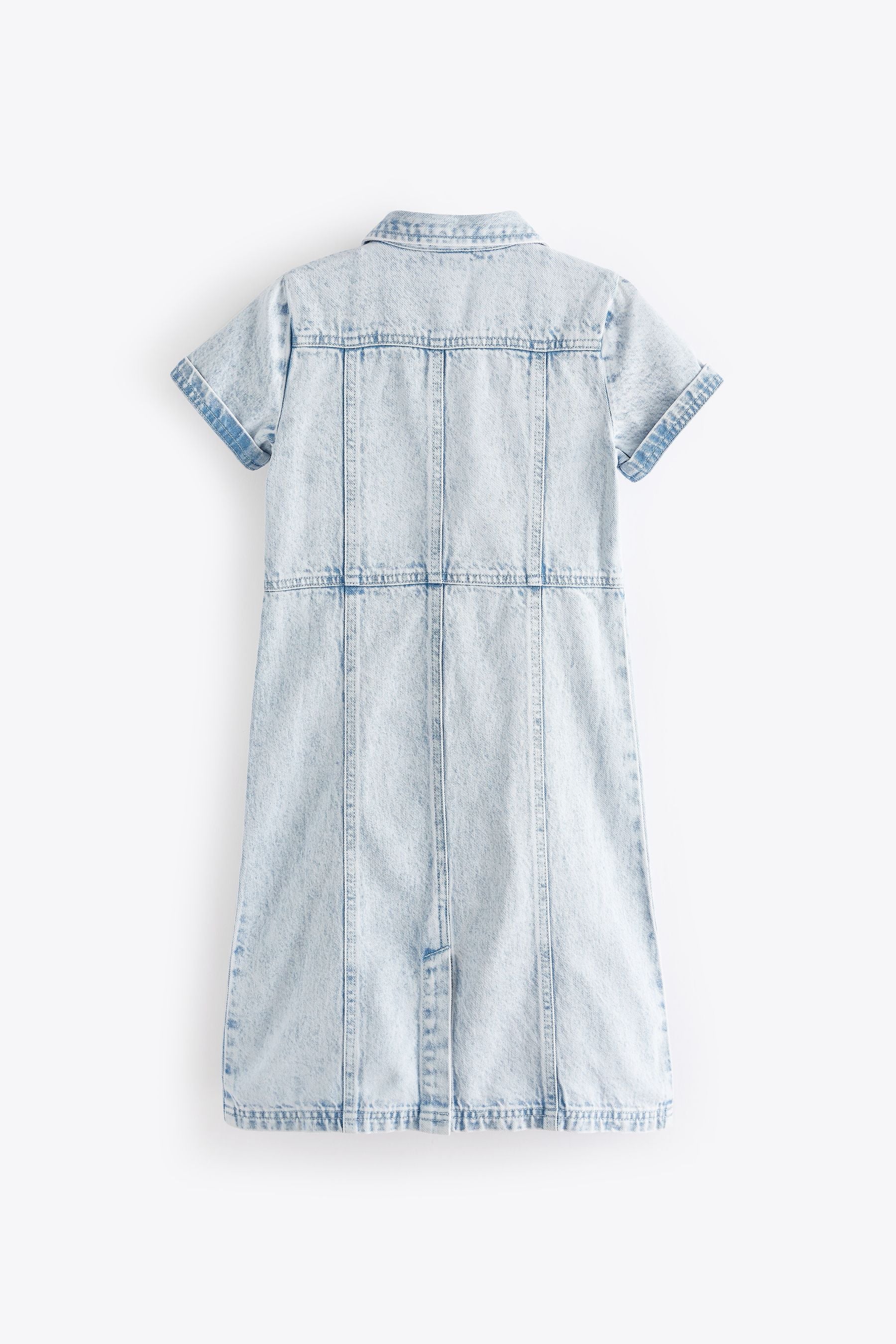 Maxi Length Blue Fitted Denim Dress (3-16yrs)