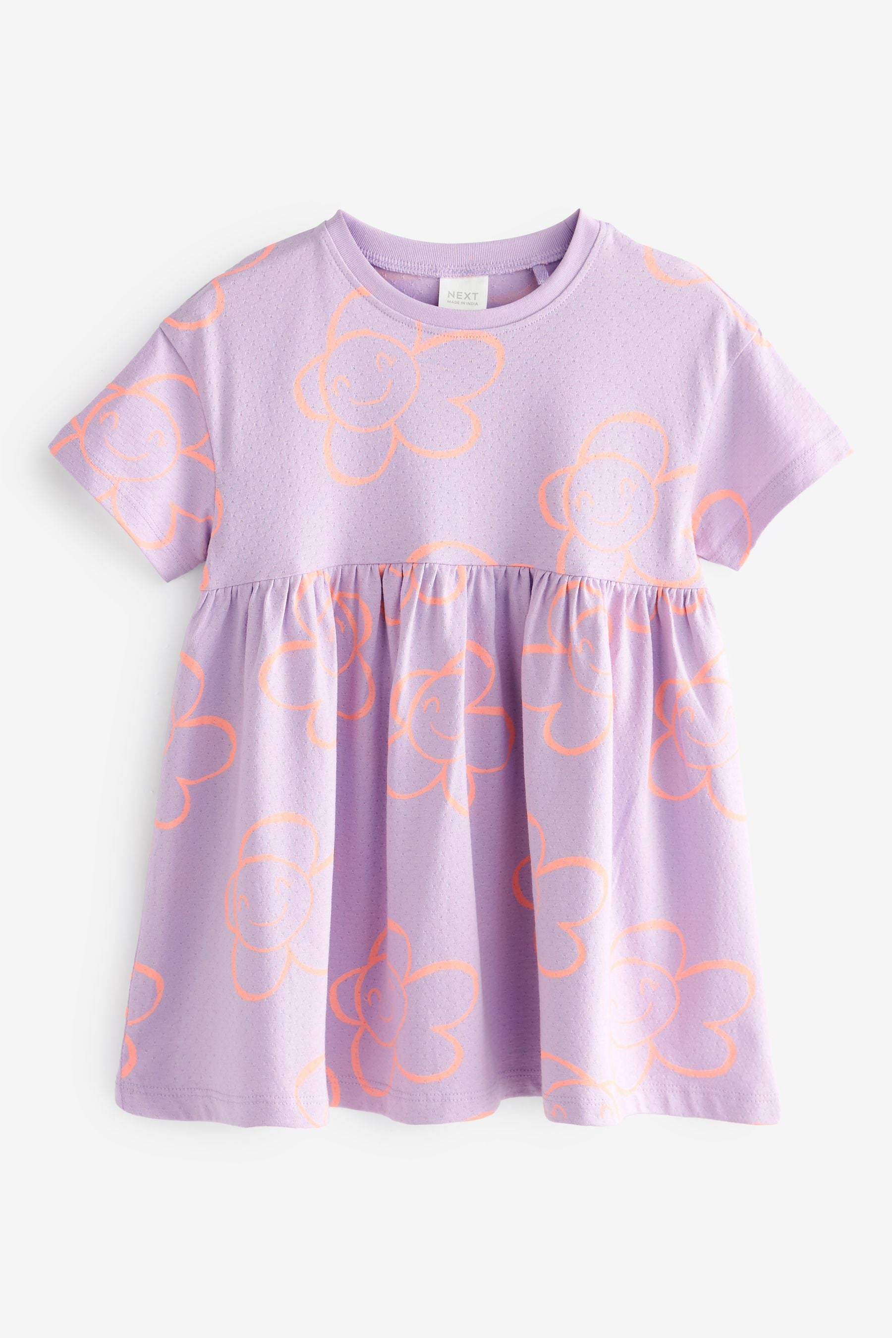 Purple Textured Jersey Dress (3mths-7yrs)