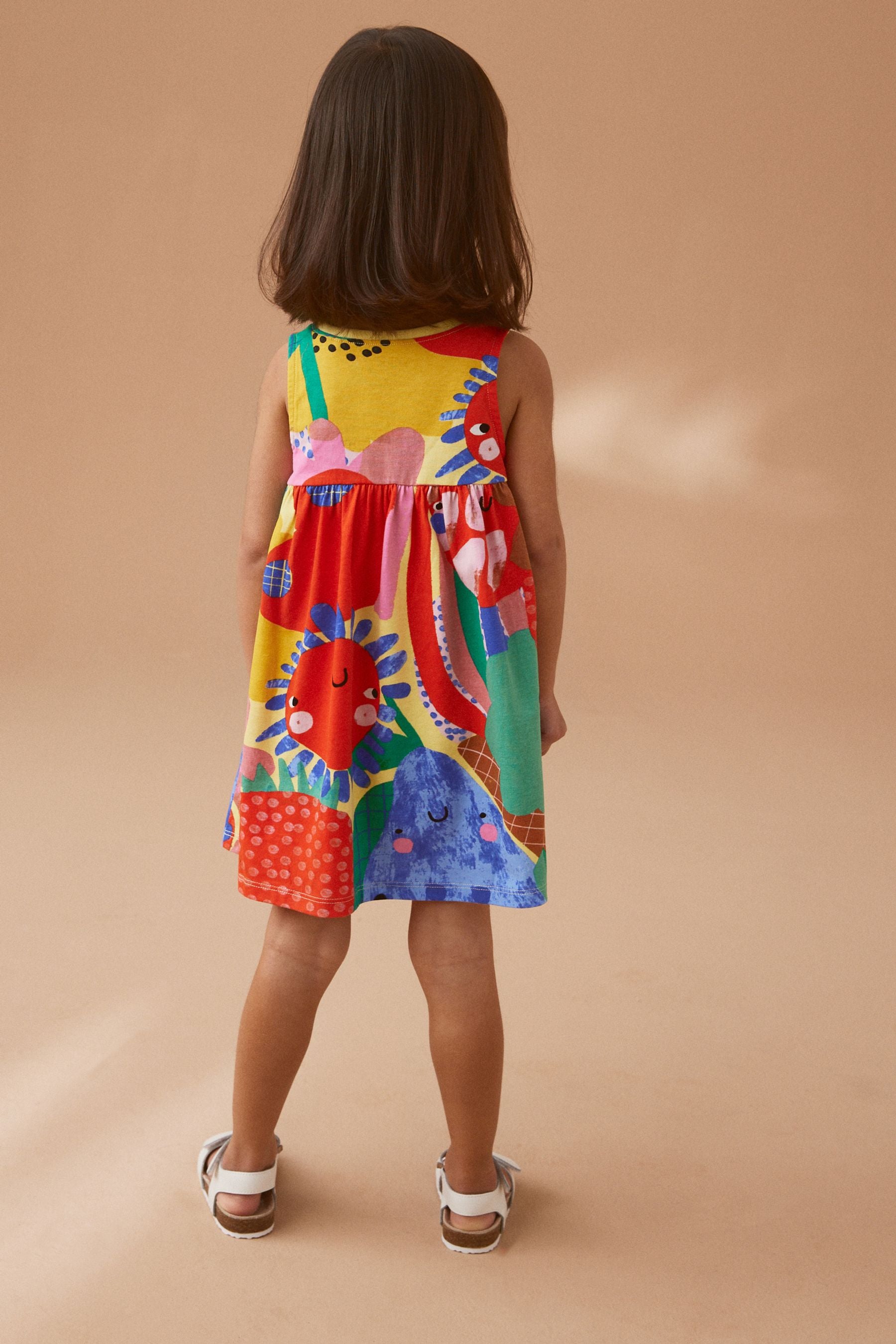 Multicoloured Sleeveless Jersey Dress (3mths-7yrs)