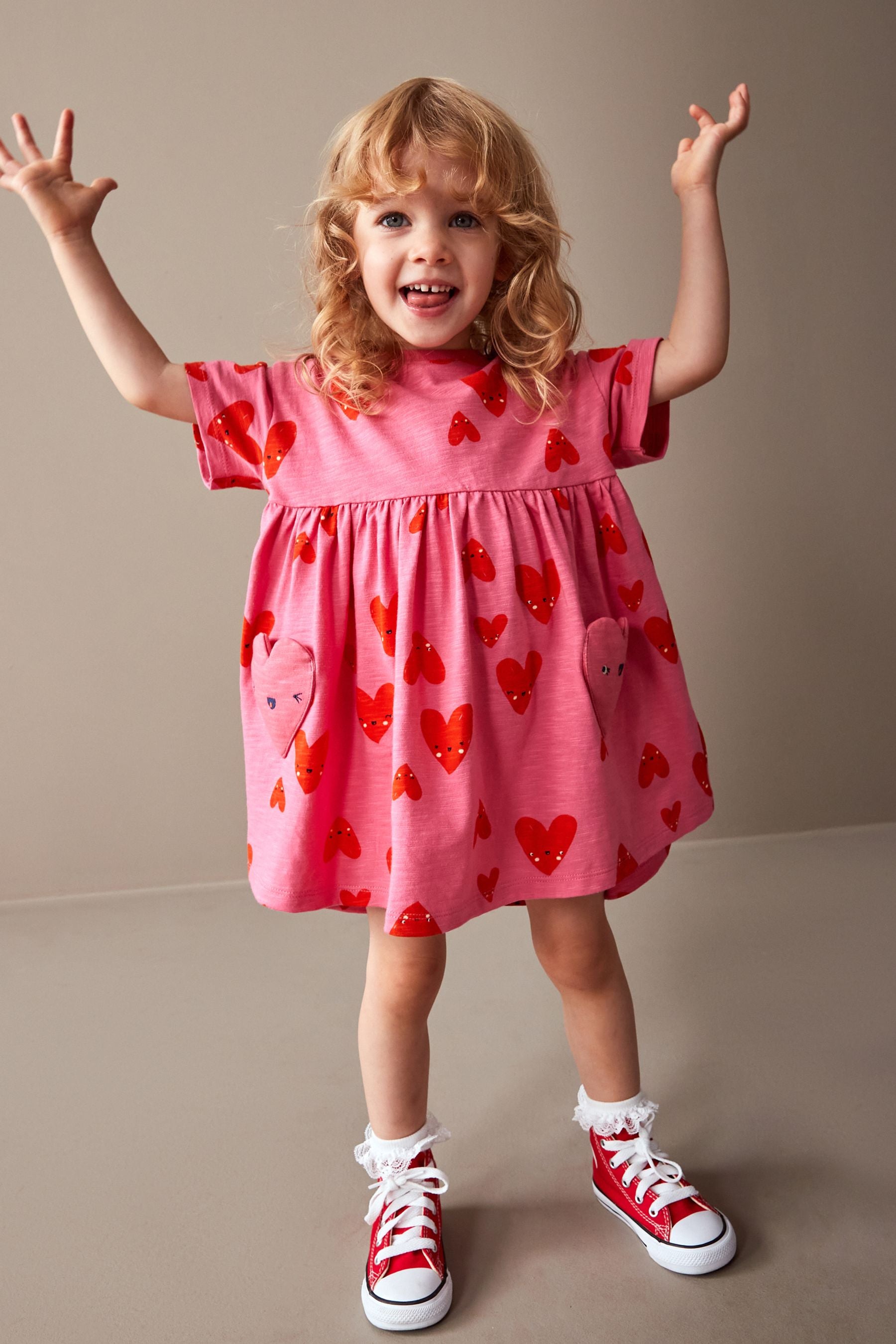 Pink Short Sleeve Cotton Jersey Dress (3mths-7yrs)