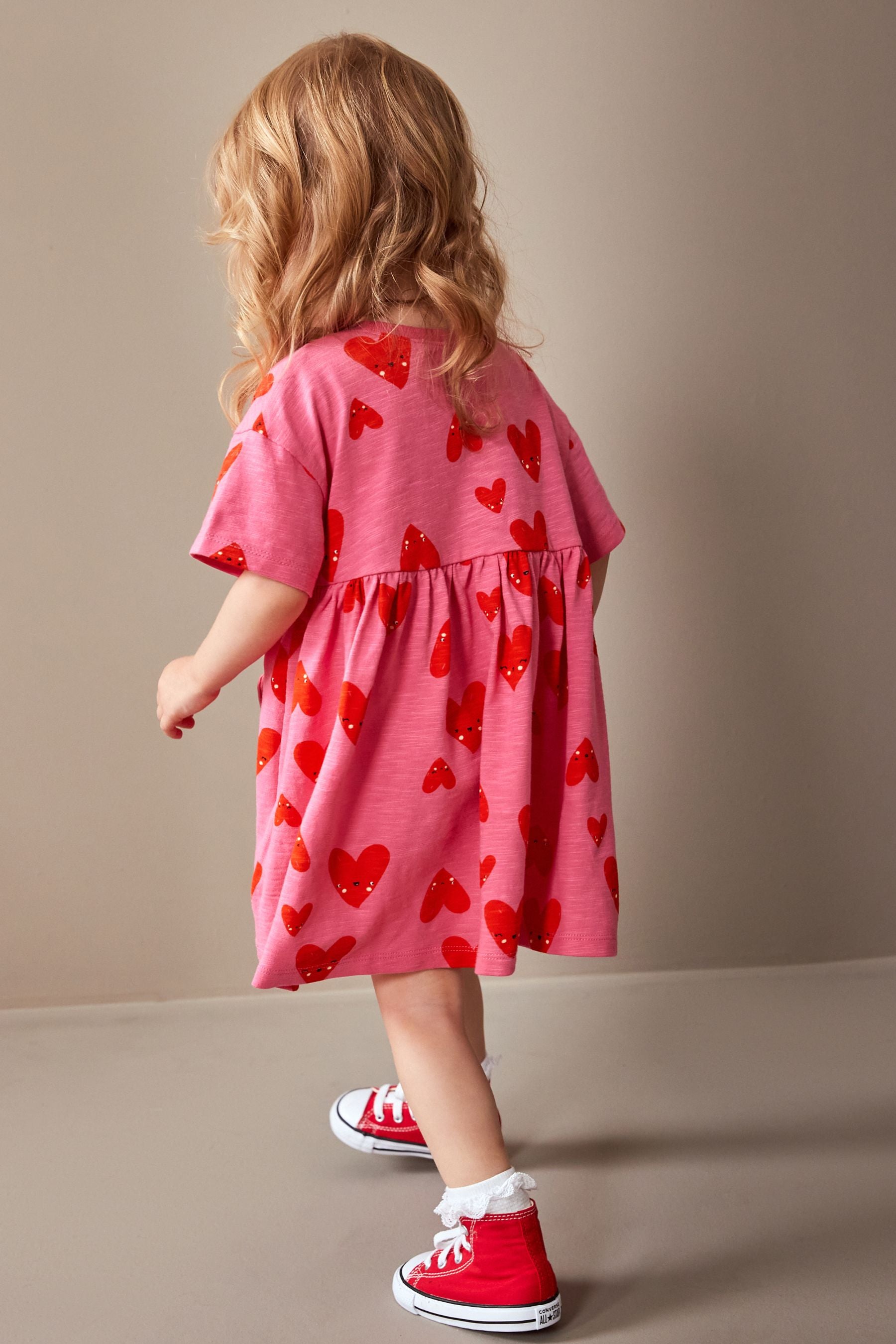 Pink Short Sleeve Cotton Jersey Dress (3mths-7yrs)