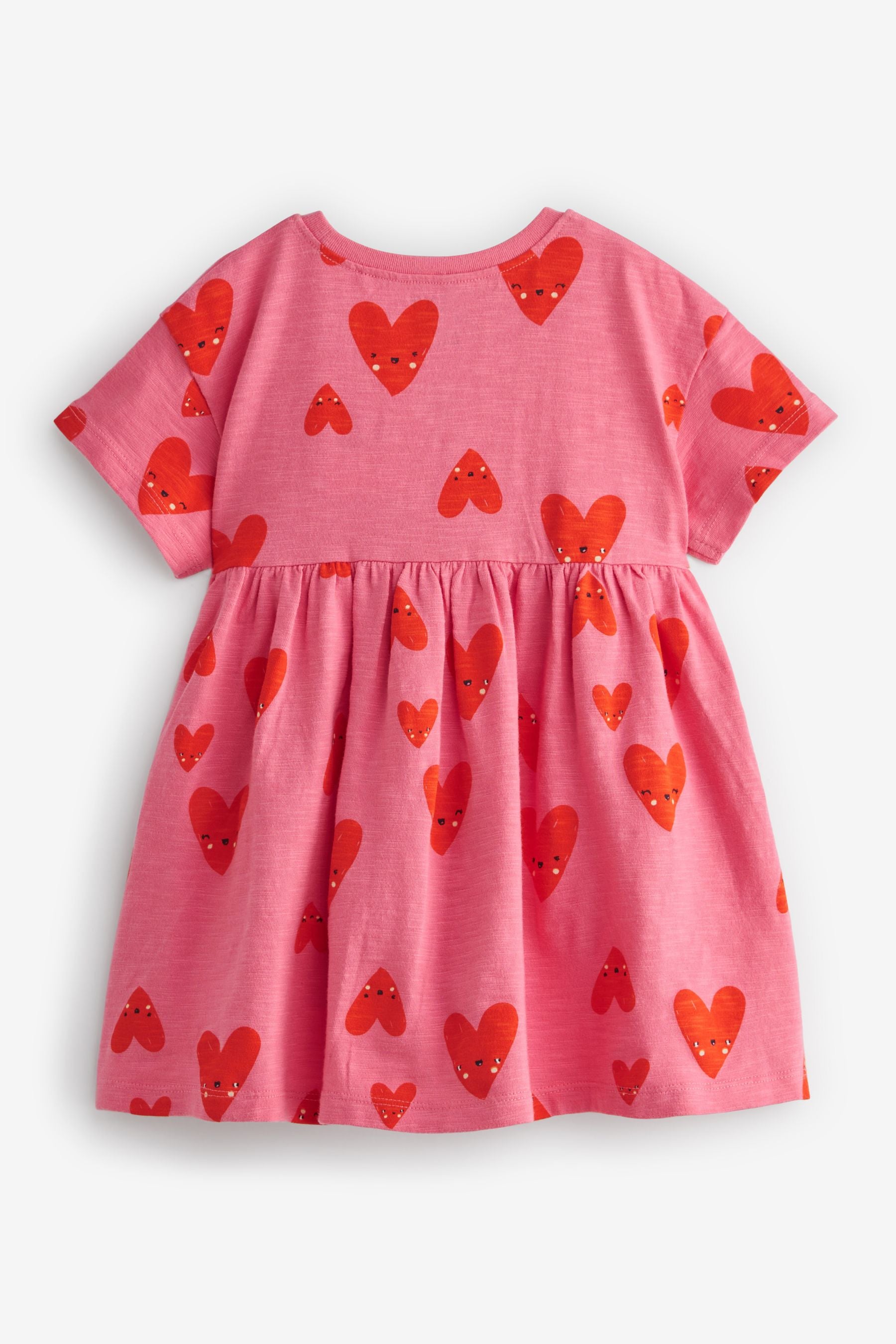 Pink Short Sleeve Cotton Jersey Dress (3mths-7yrs)