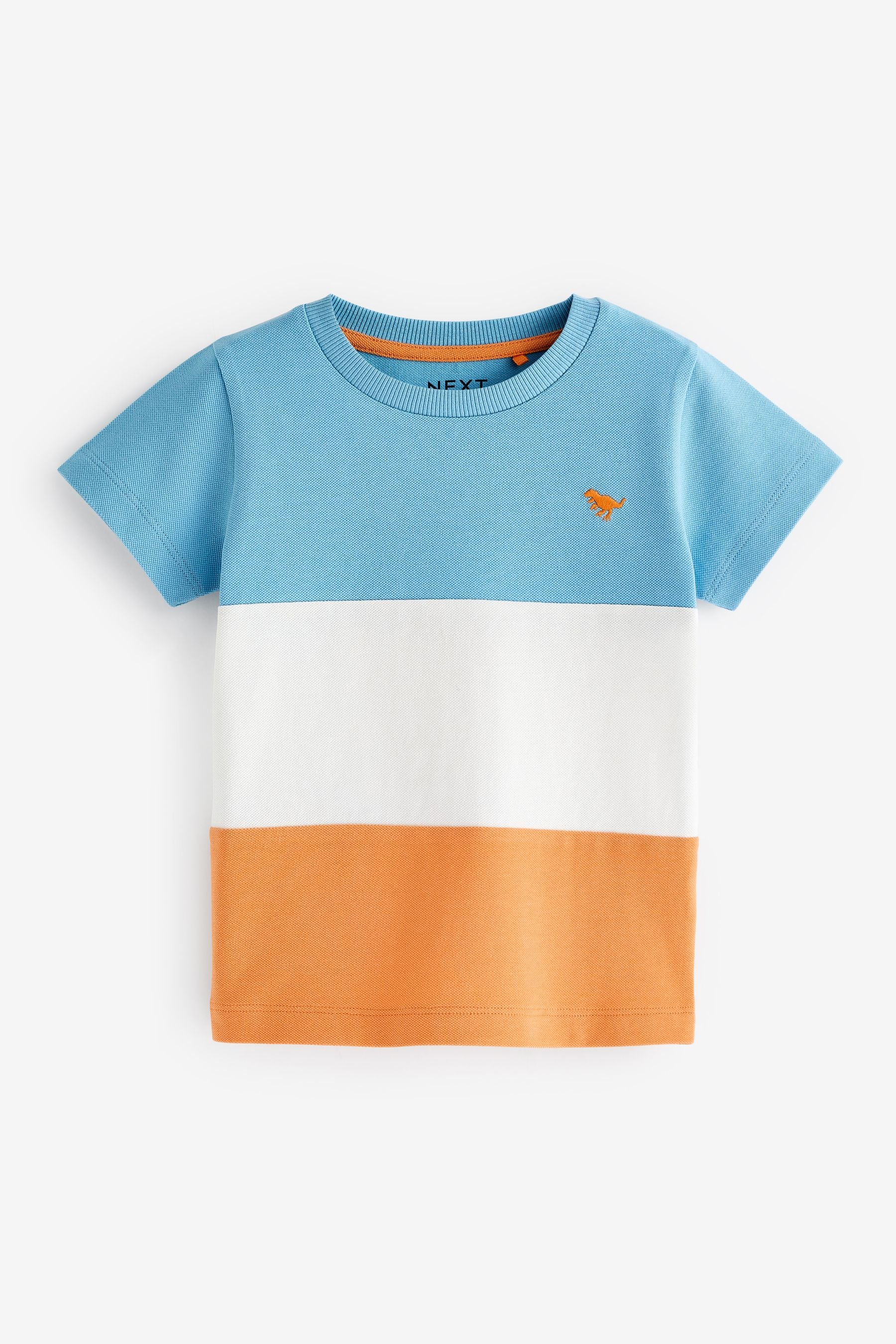 Blue/Orange Short Sleeve Colourblock T-Shirt (3mths-7yrs)