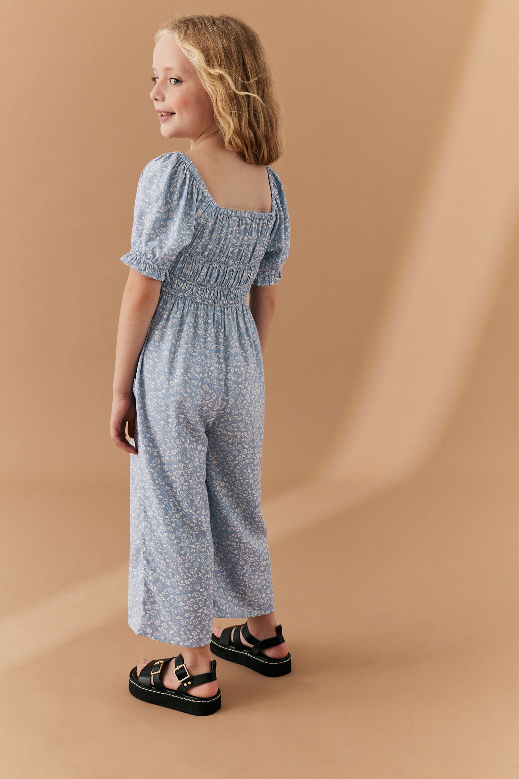 Blue Ditsy Printed Jumpsuit (3-16yrs)